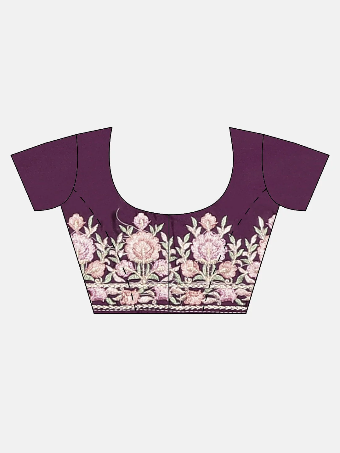 Neerus Magenta Embroidered Saree With Blouse - Image 5