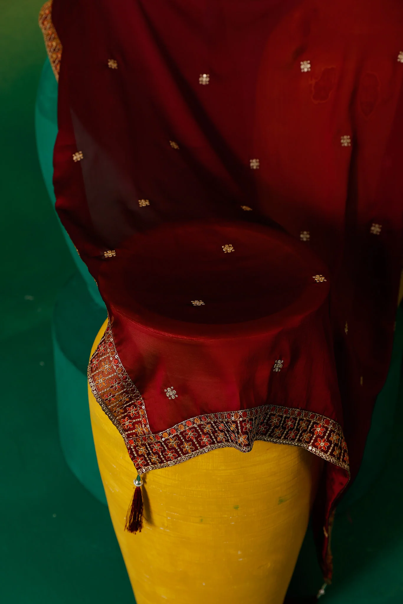 Neerus Magenta Embroidery Silk Fabric Anarkali Trouser and Dupatta. - Image 15