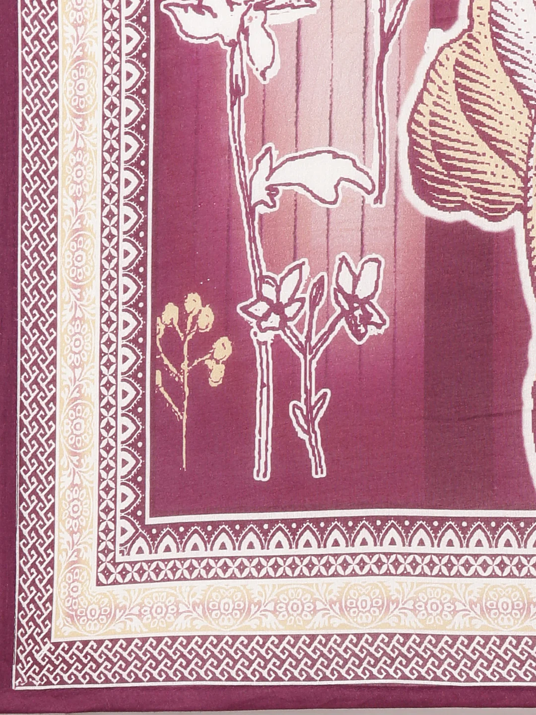 Neerus Magenta Printed Straight Kurta and Trousers With Dupatta - Image 7