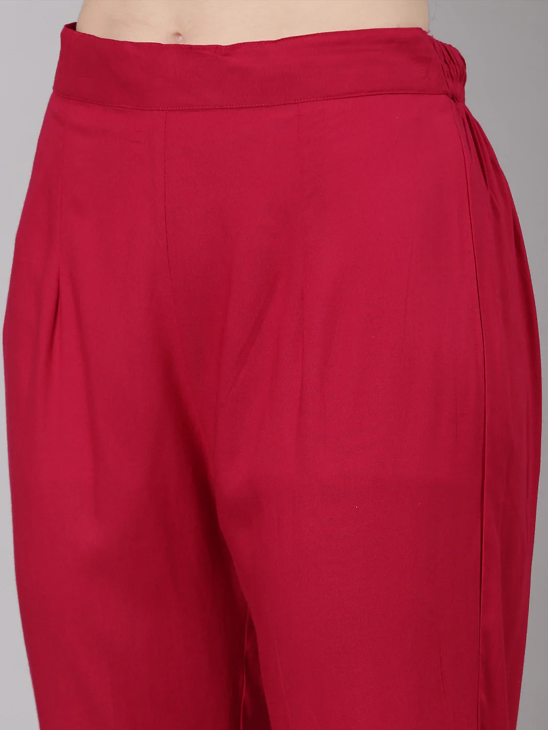 Neerus Magenta Straight Casual Floral Kurta and Trouser with Dupatta - Image 7