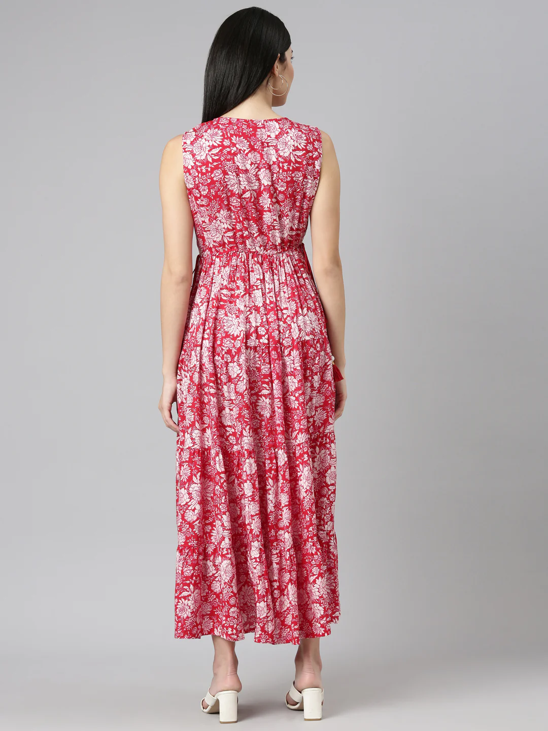 Neerus Magenta Straight Casual Printed Gown - Image 3