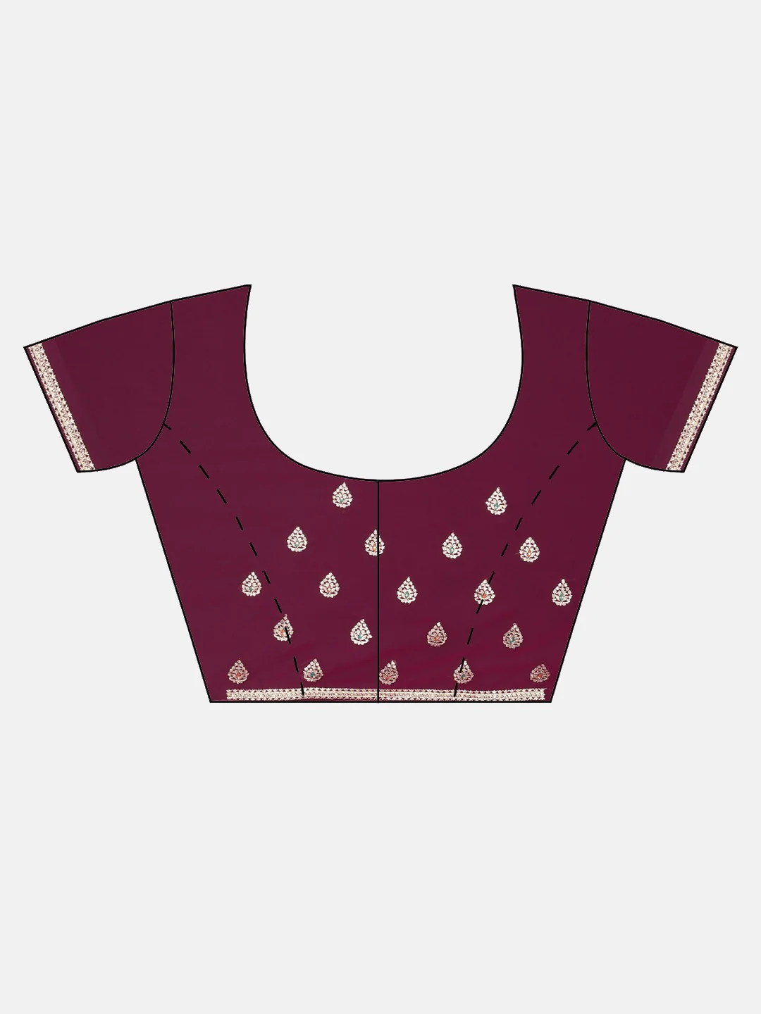 Neerus Magenta Textured Saree With Blouse - Image 5