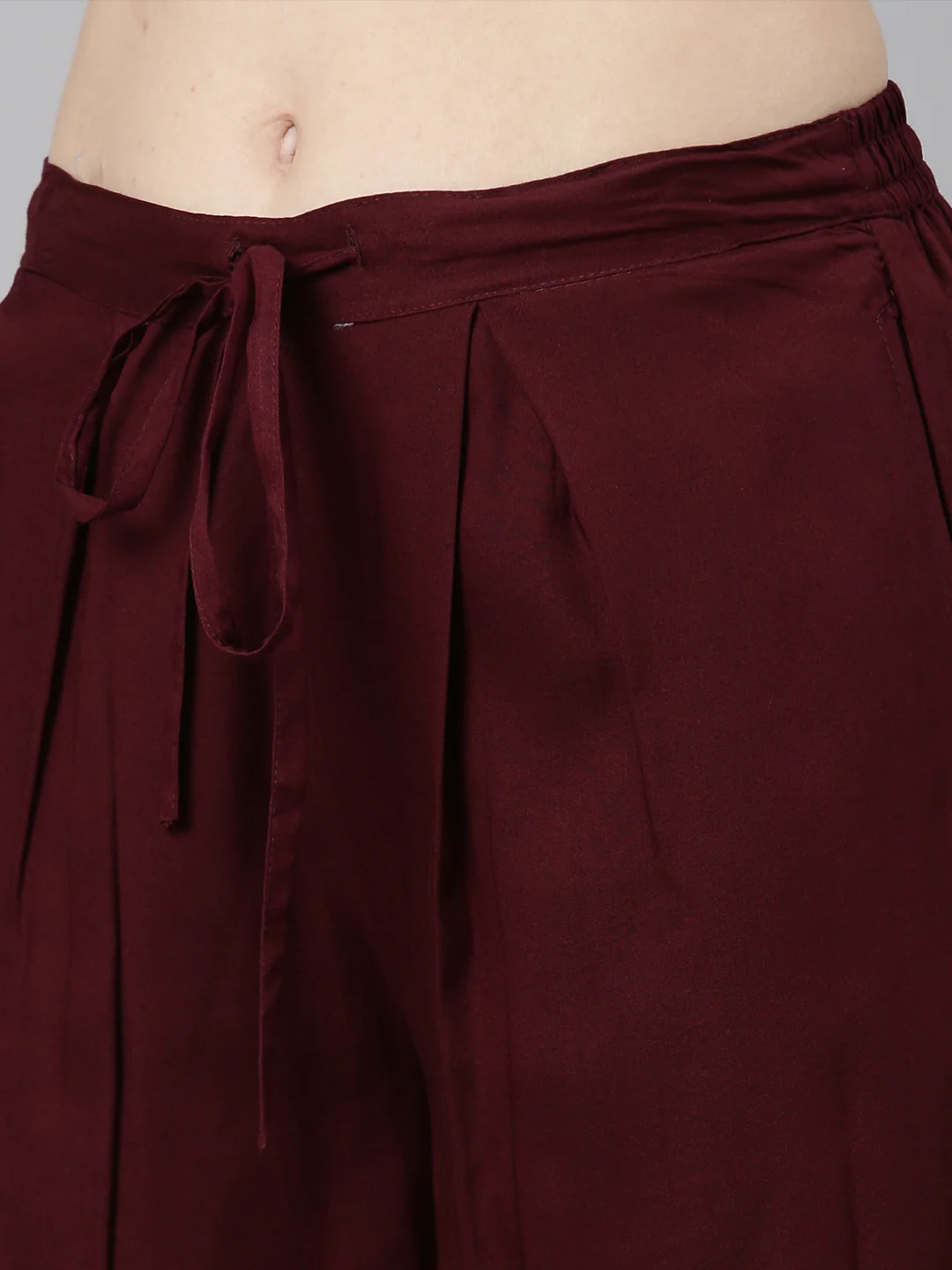 Neerus Maroon Casual Floral Straight Kurta and Palazzos - Image 7