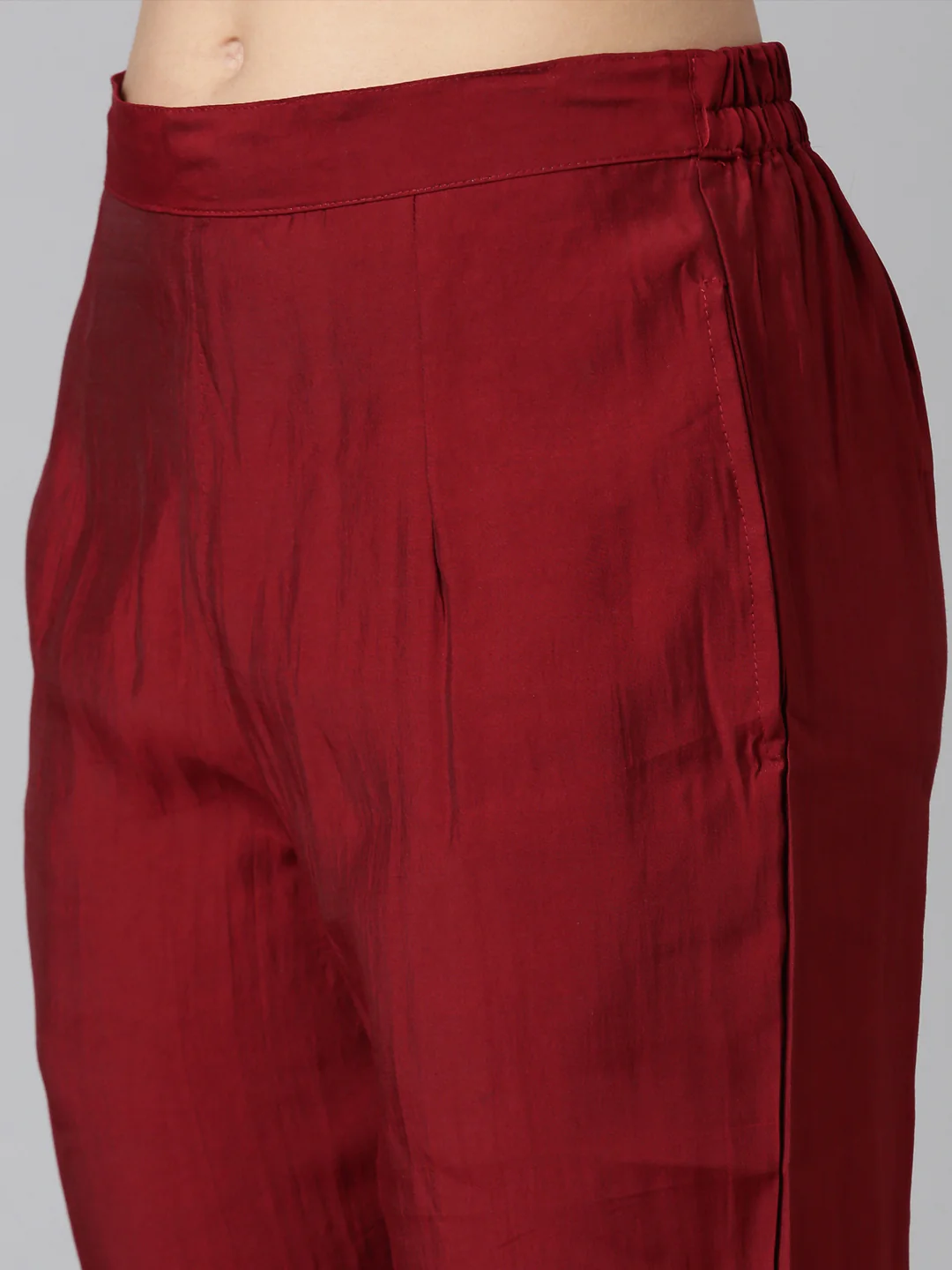 Neerus Maroon Casual Ombre Straight Kurta and Trousers With Dupatta - Image 7