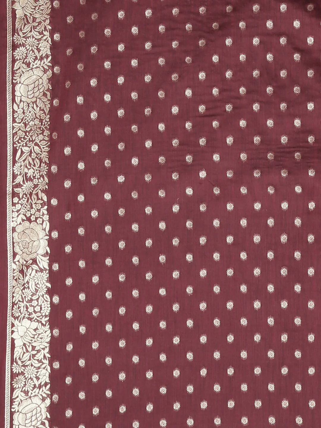 Neerus Maroon Color Banaras Fabric Saree - Image 6