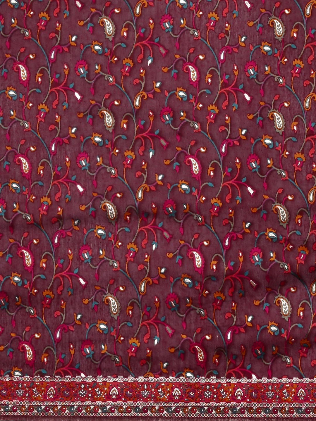 Neerus Maroon Color Banaras Fabric Saree - Image 3