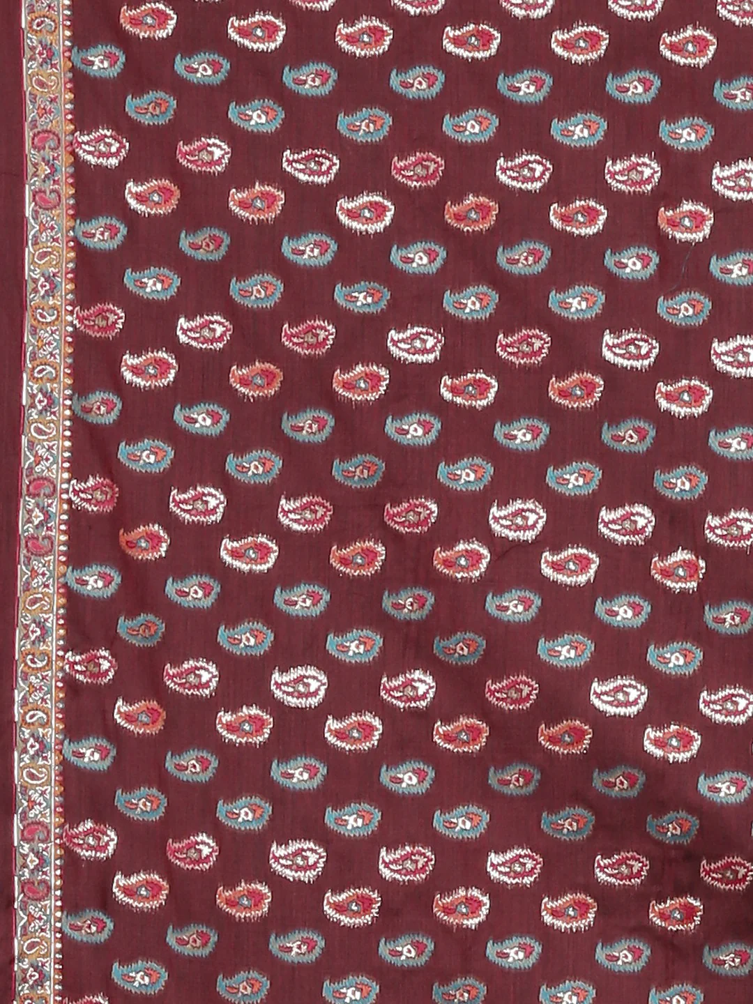 Neerus Maroon Color Banaras Fabric Saree - Image 6