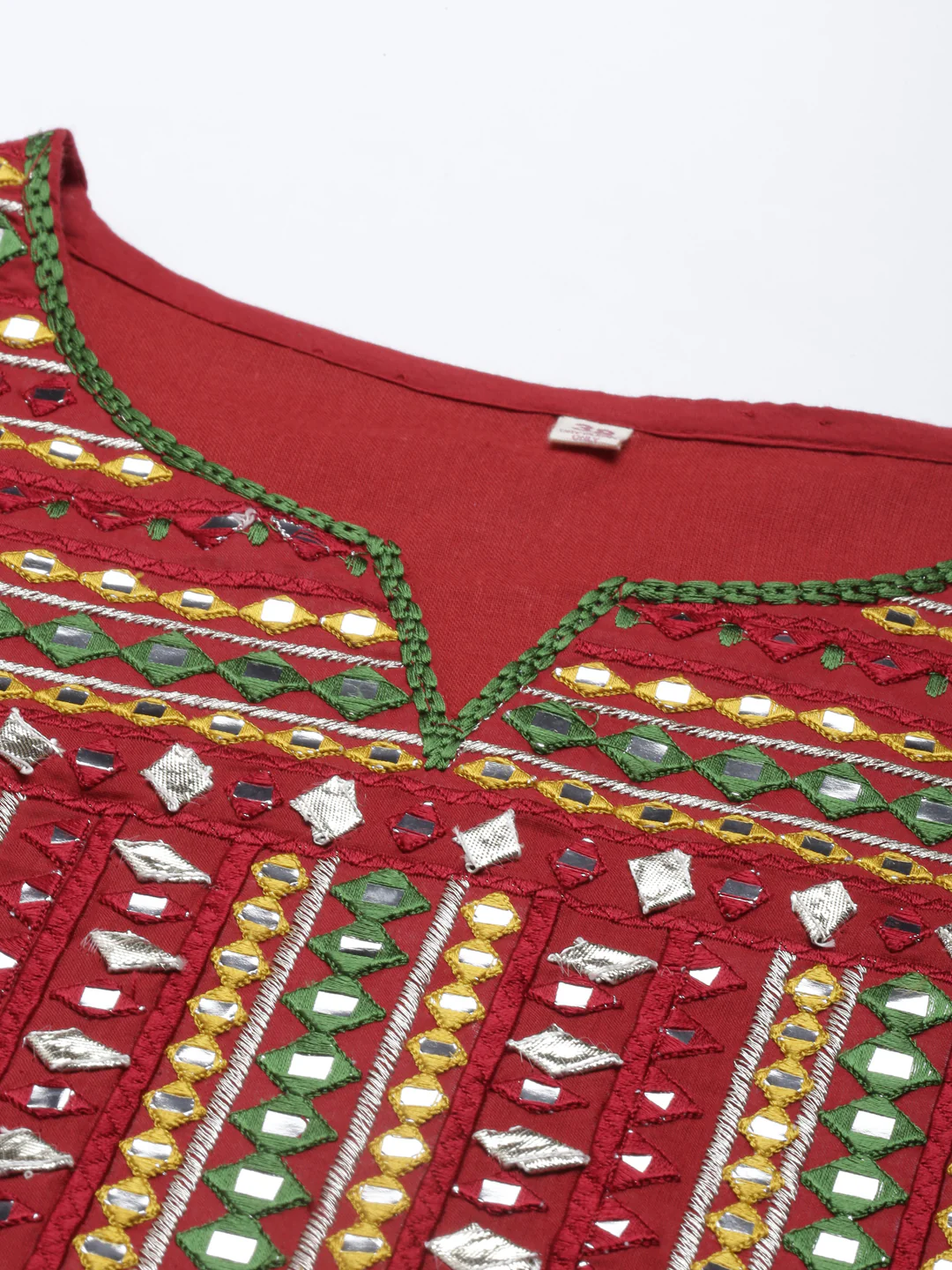 Neerus Maroon Color Cotton Fabric Kurta - Image 2