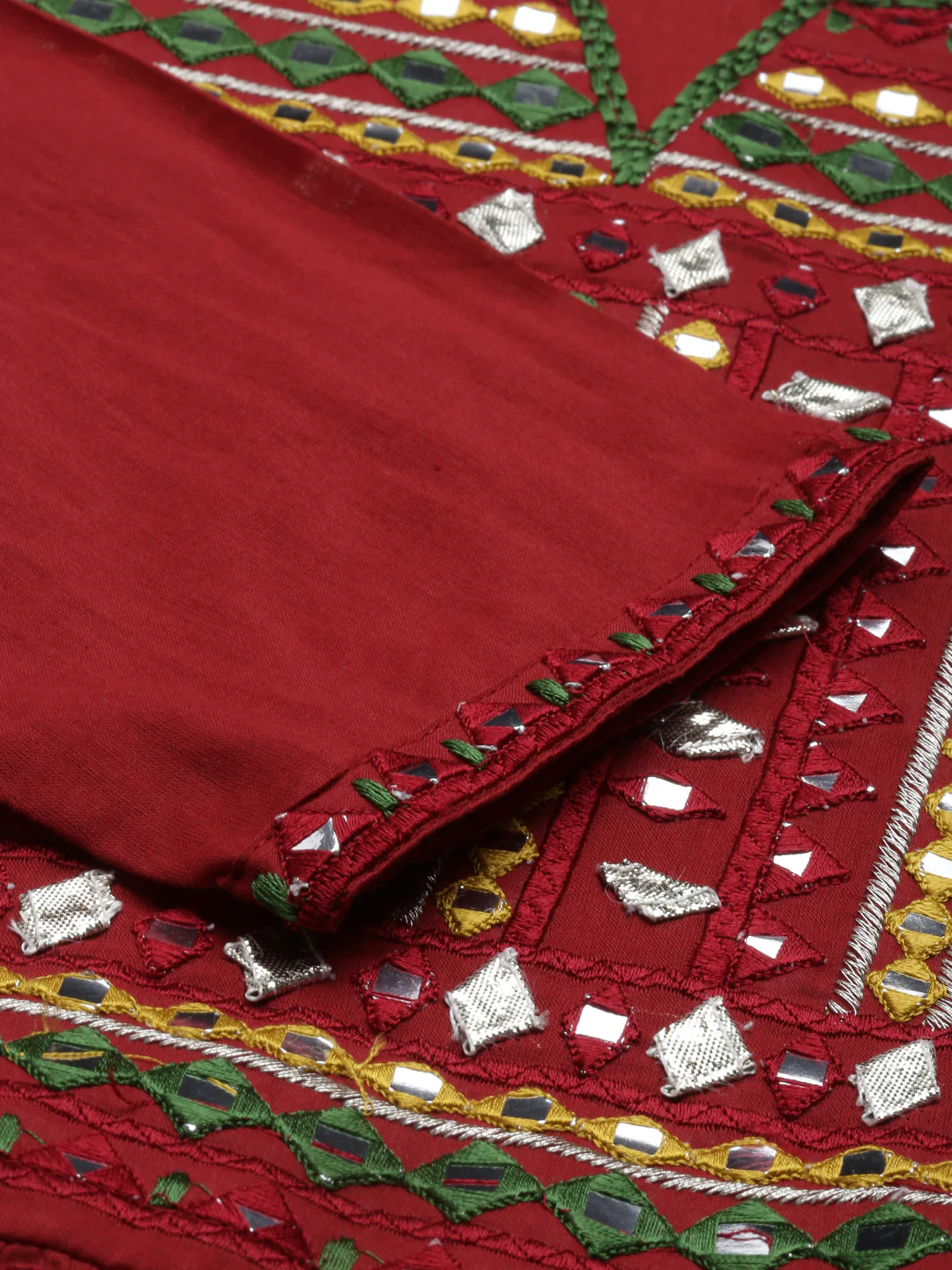 Neerus Maroon Color Cotton Fabric Kurta - Image 7