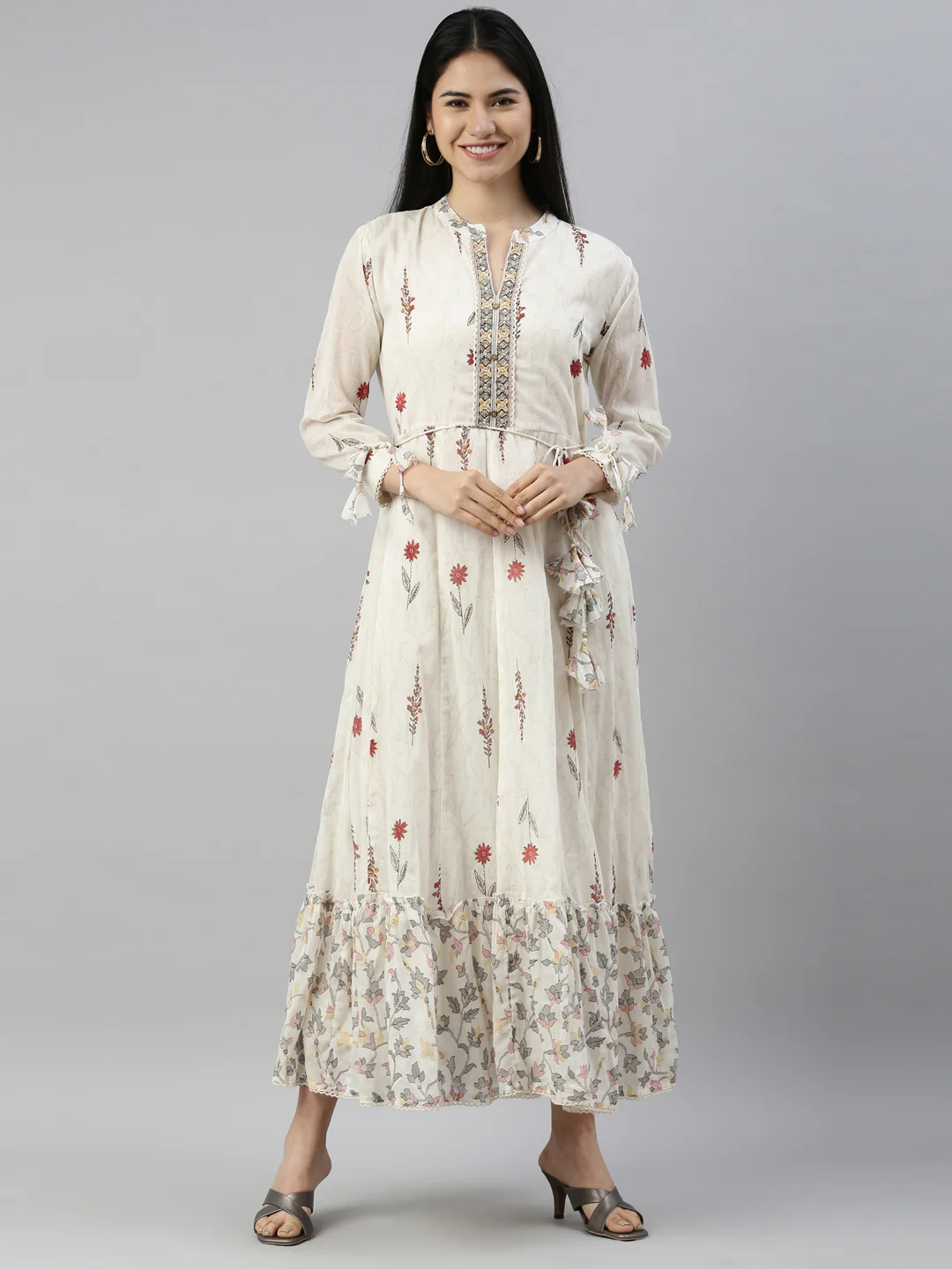Neerus Maroon Color Cotton Fabric Kurta