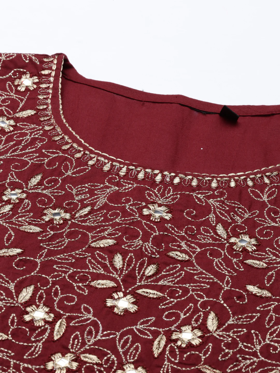 Neerus Maroon Color Cotton Fabric Kurta - Image 5