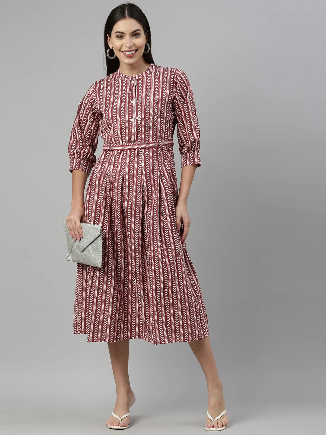 Neerus Maroon Color Flex Fabric Kurta - Image 6
