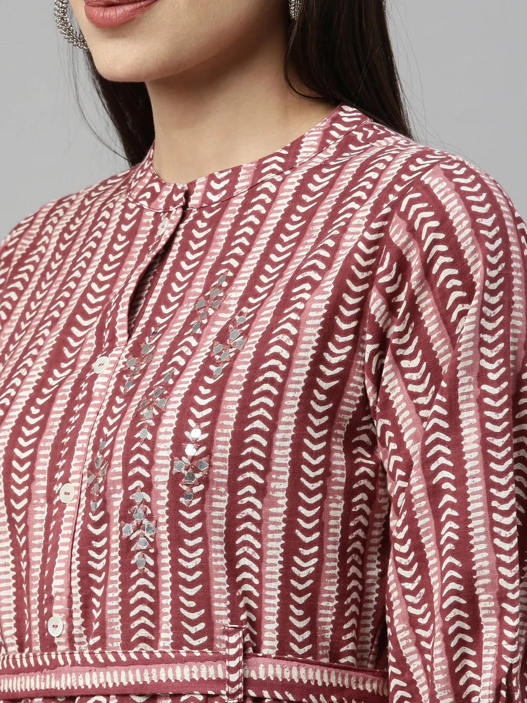 Neerus Maroon Color Flex Fabric Kurta - Image 8