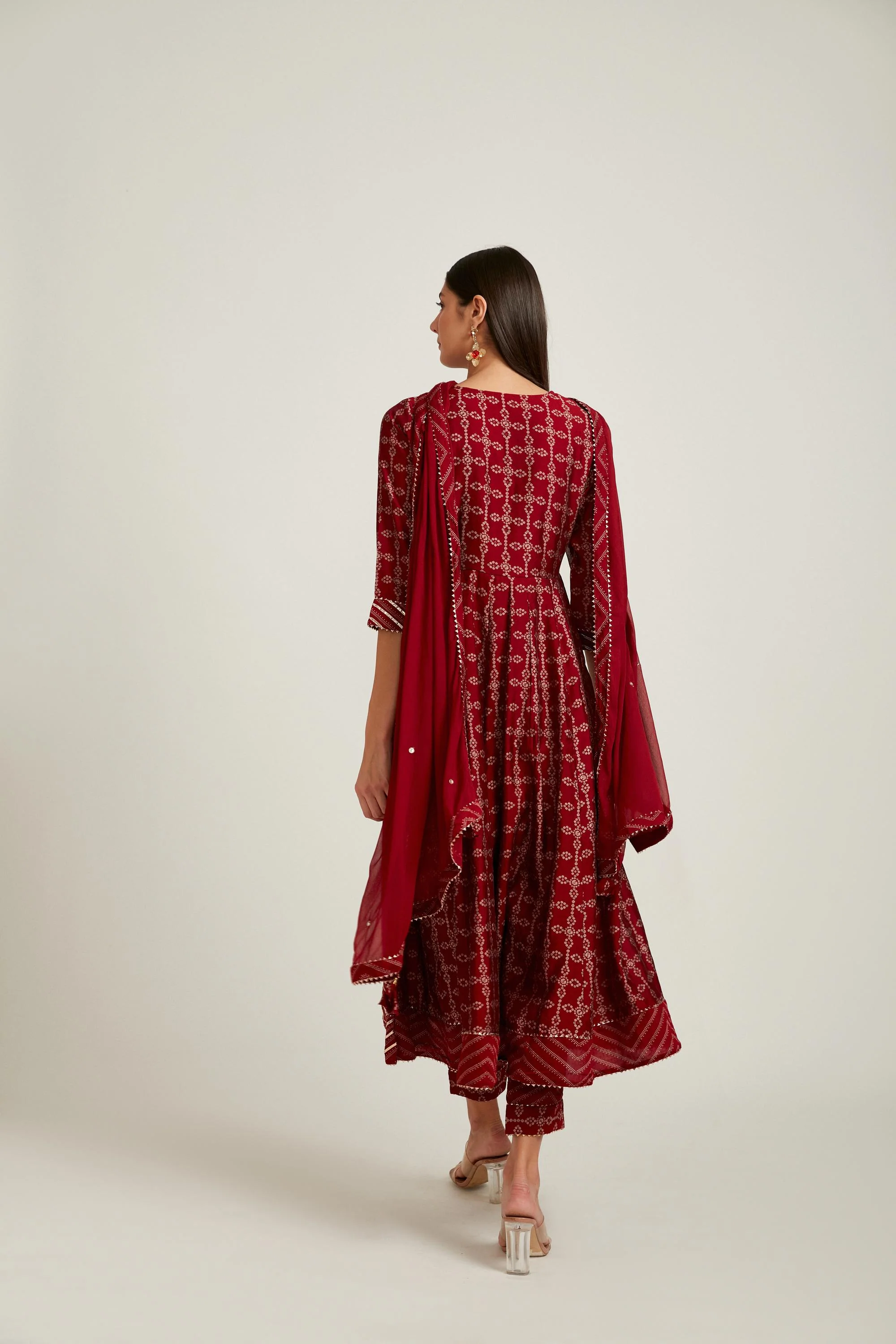 Neerus Maroon Color Model Fabric Salwar Kameez - Image 2
