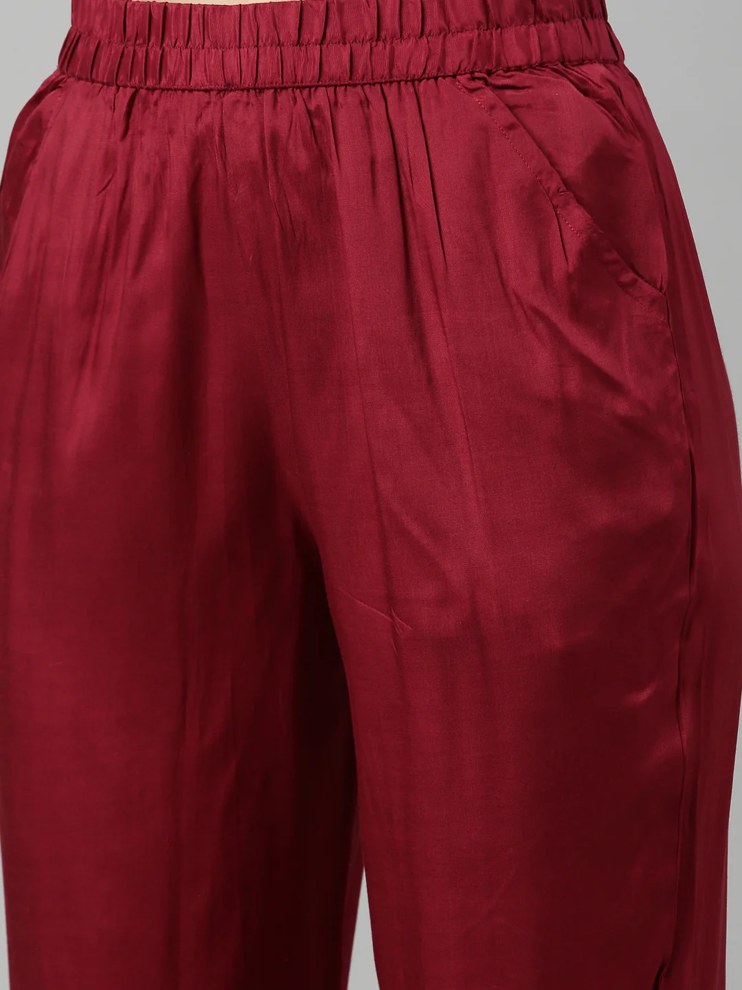 Neerus Maroon Color Model Fabric Suit Set - Image 8