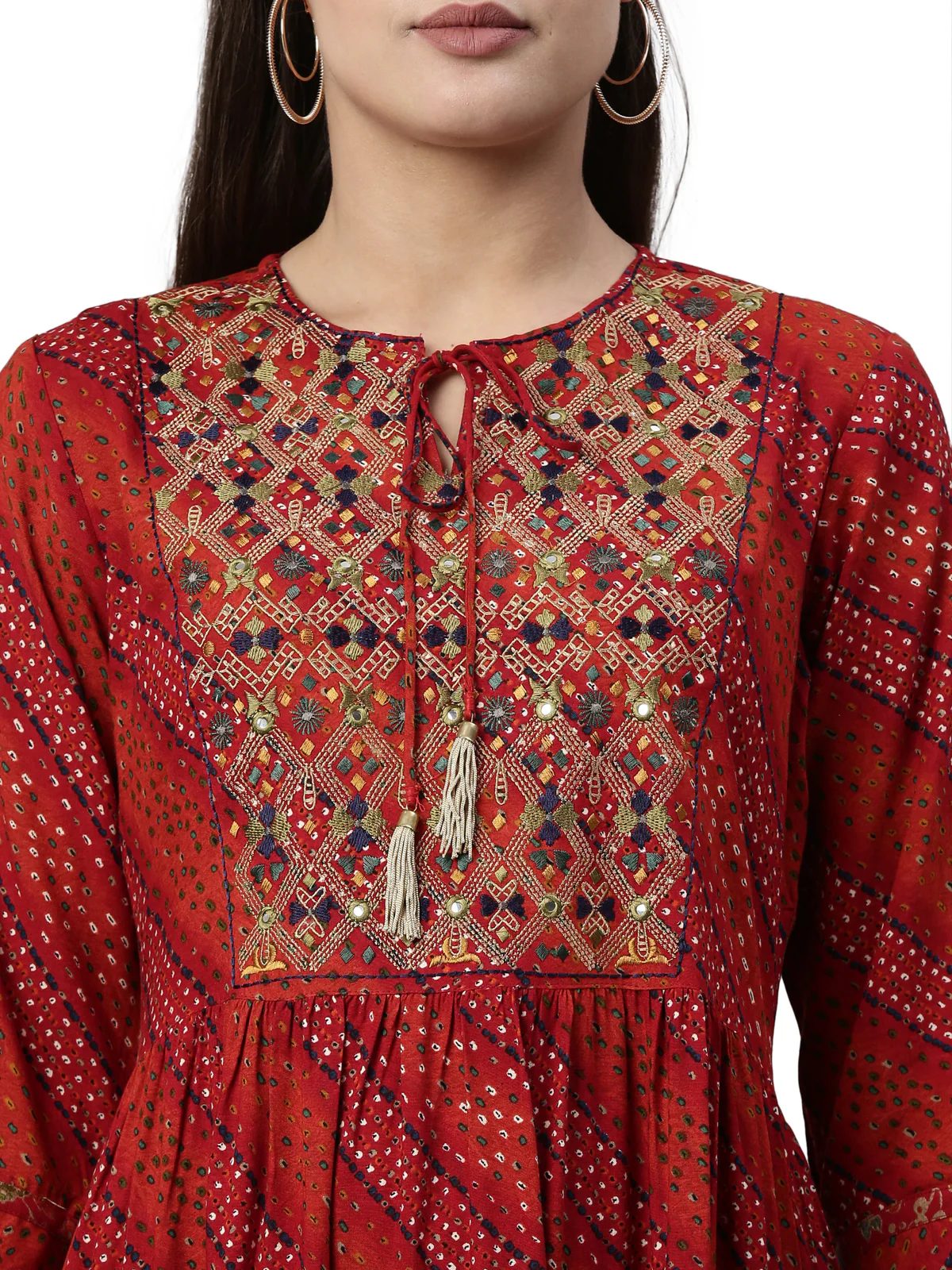 Neerus Maroon Color Rayon Fabric Kurta - Image 2