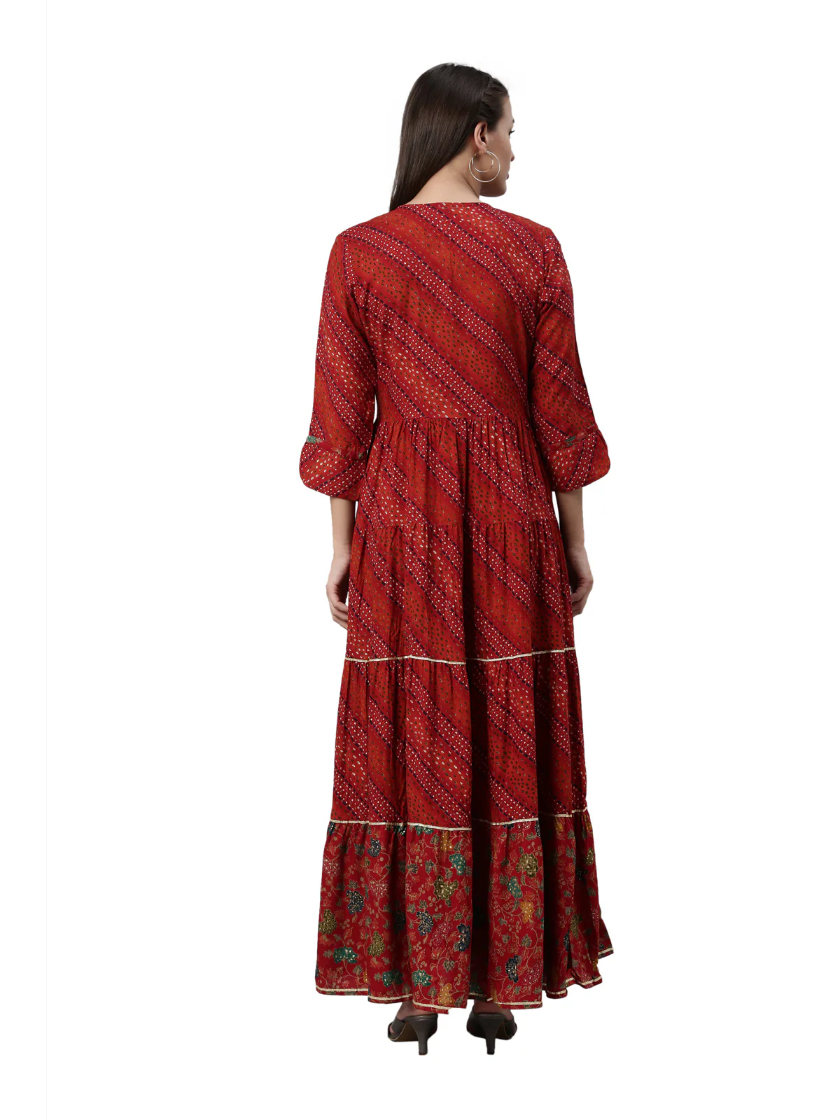 Neerus Maroon Color Rayon Fabric Kurta - Image 5