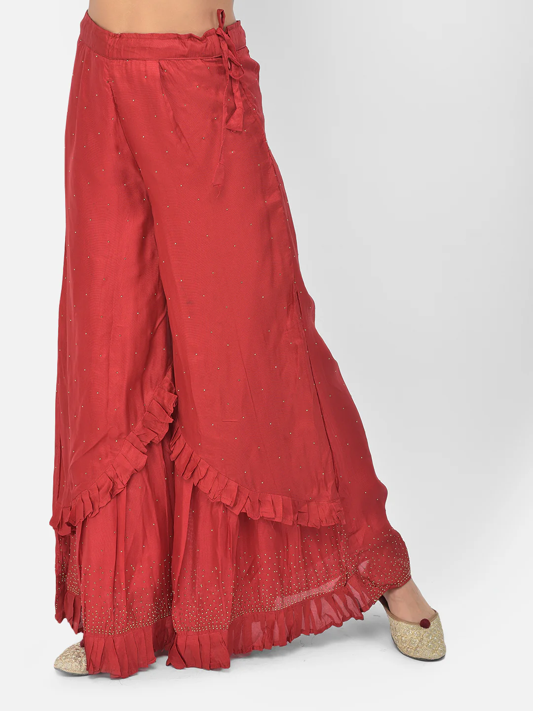 Neerus Maroon Color Silk Fabric Salwar Kameez - Image 9