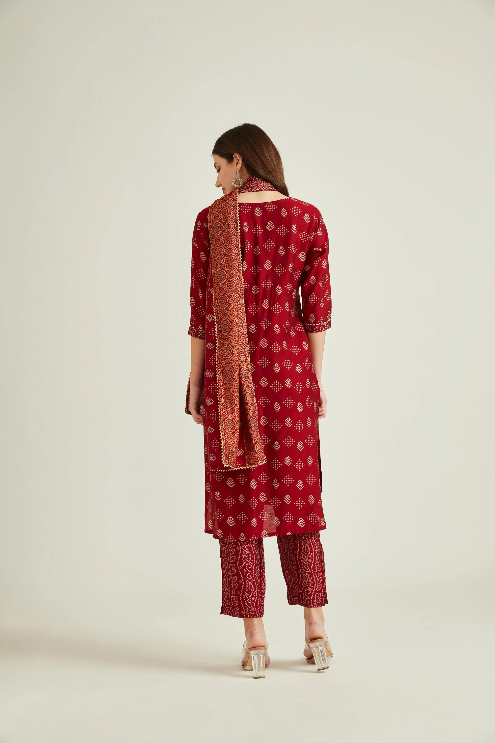 Neerus Maroon Colour Muslin Fabric Suit - Image 2