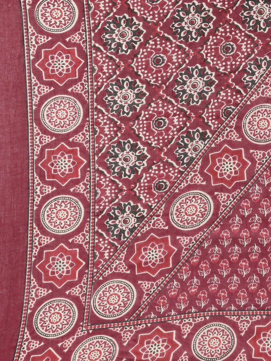 Neerus Maroon Printed Anarkali Kurta and Trousers With Dupatta - Image 7