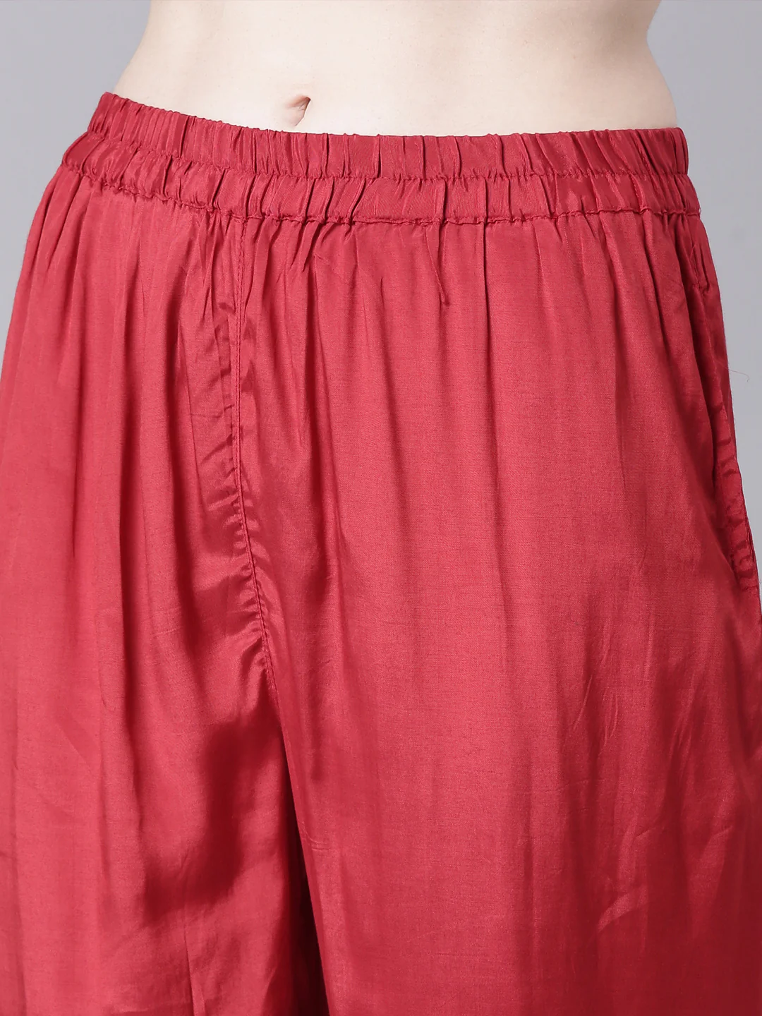 Neerus Maroon Printed Straight Kurta and Trousers With Dupatta - Image 6