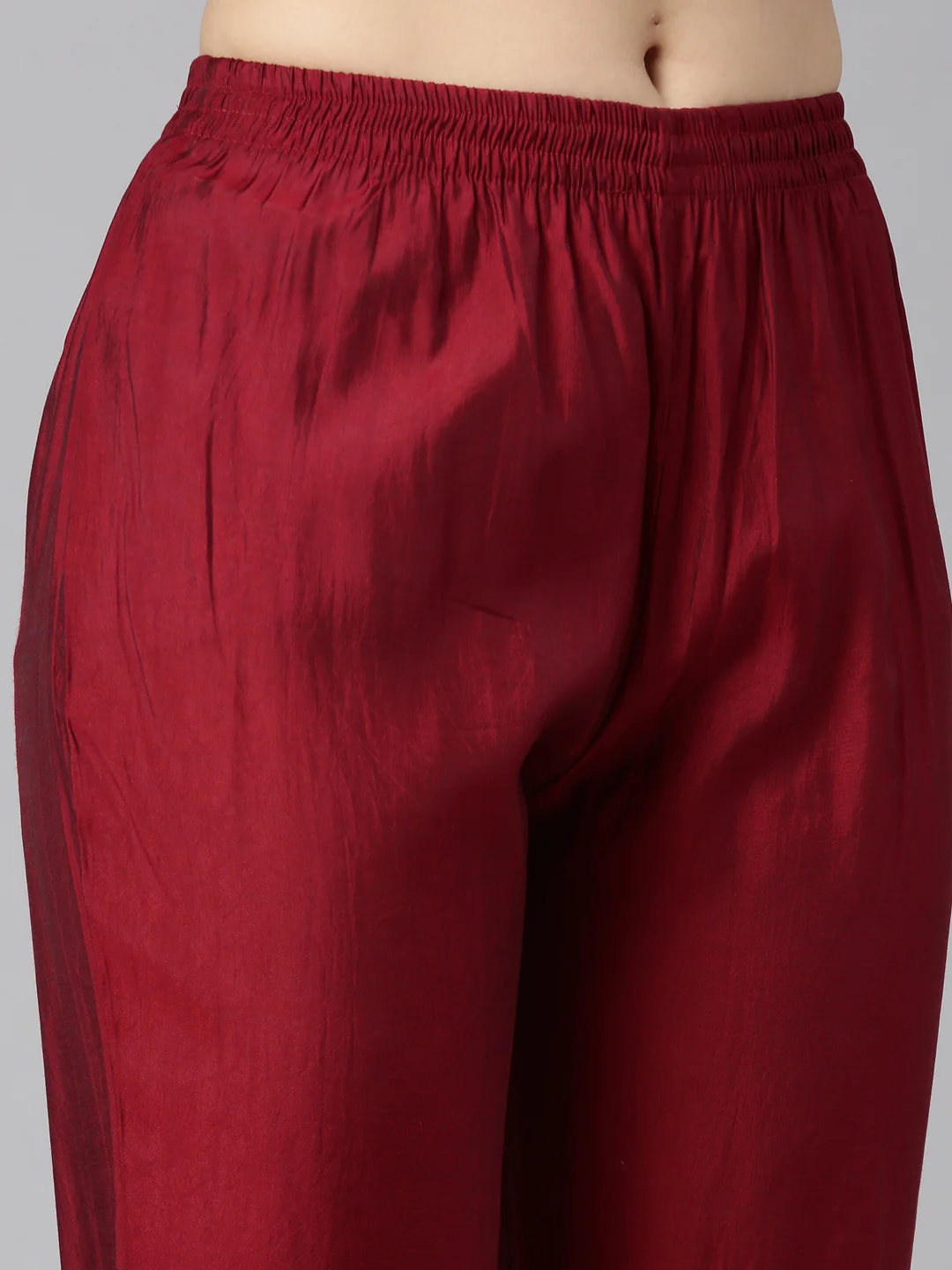 Neerus Maroon Regular Straight Floral Kurta And Trousers With Dupatta - Image 6