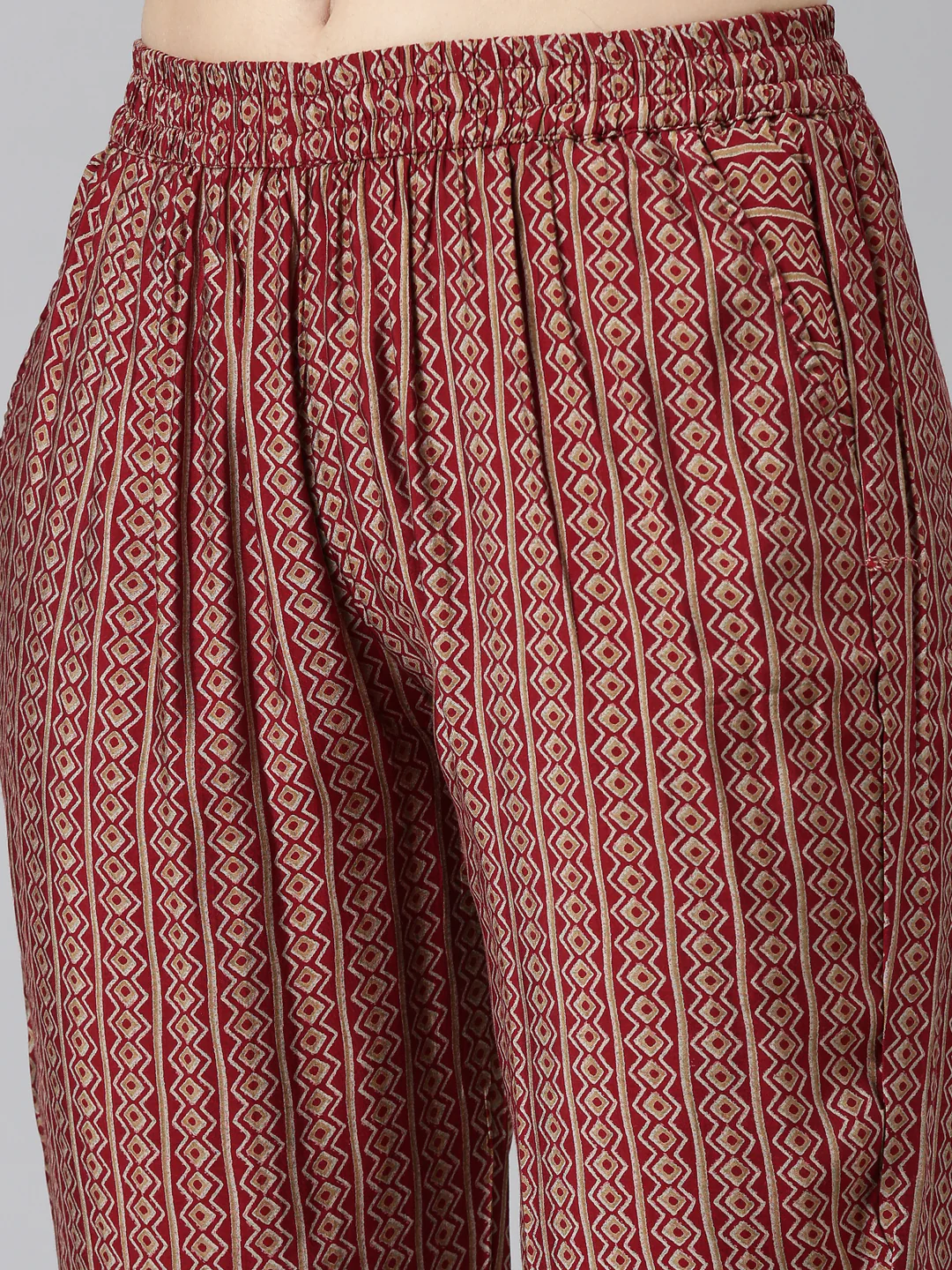 Neerus Maroon Regular Straight Printed Readymade suits - Image 6