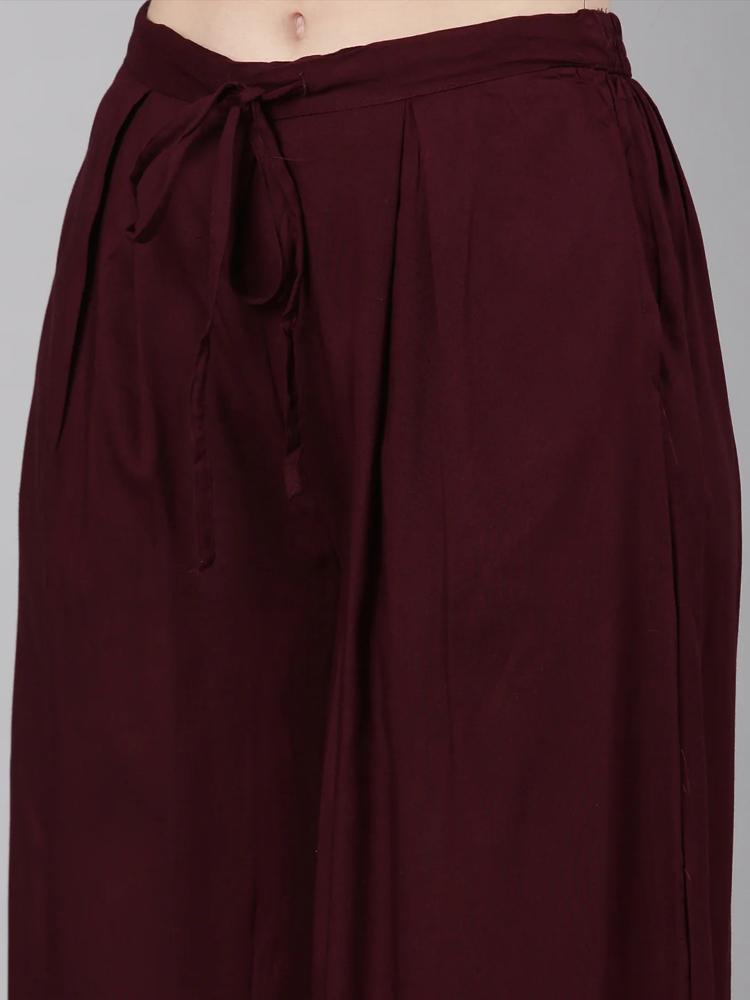 Neerus Maroon Straight Casual Floral Kurta and Plazzo - Image 7