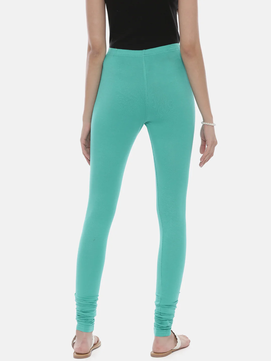 Neerus Mint Color Lycra Fabric Leggings - Image 34