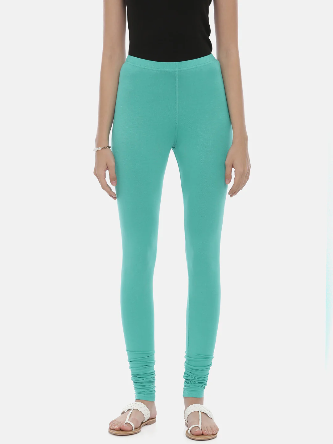 Neerus Mint Color Lycra Fabric Leggings - Image 37