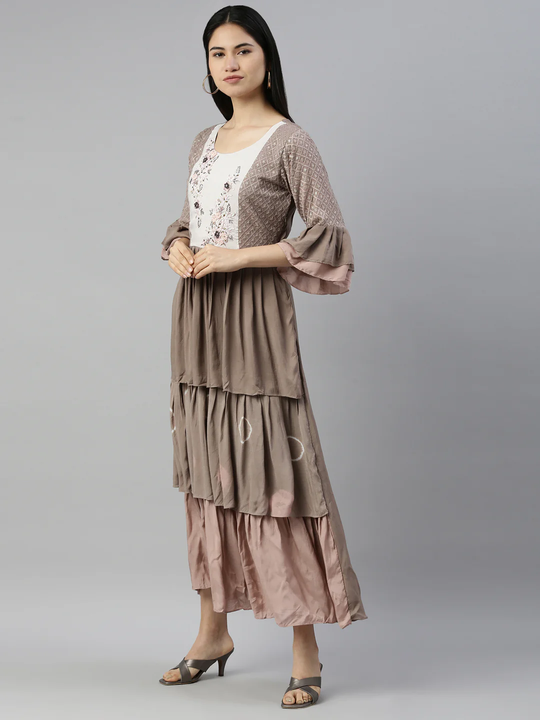 Neerus Mouse Color Muslin Fabric Kurta - Image 3