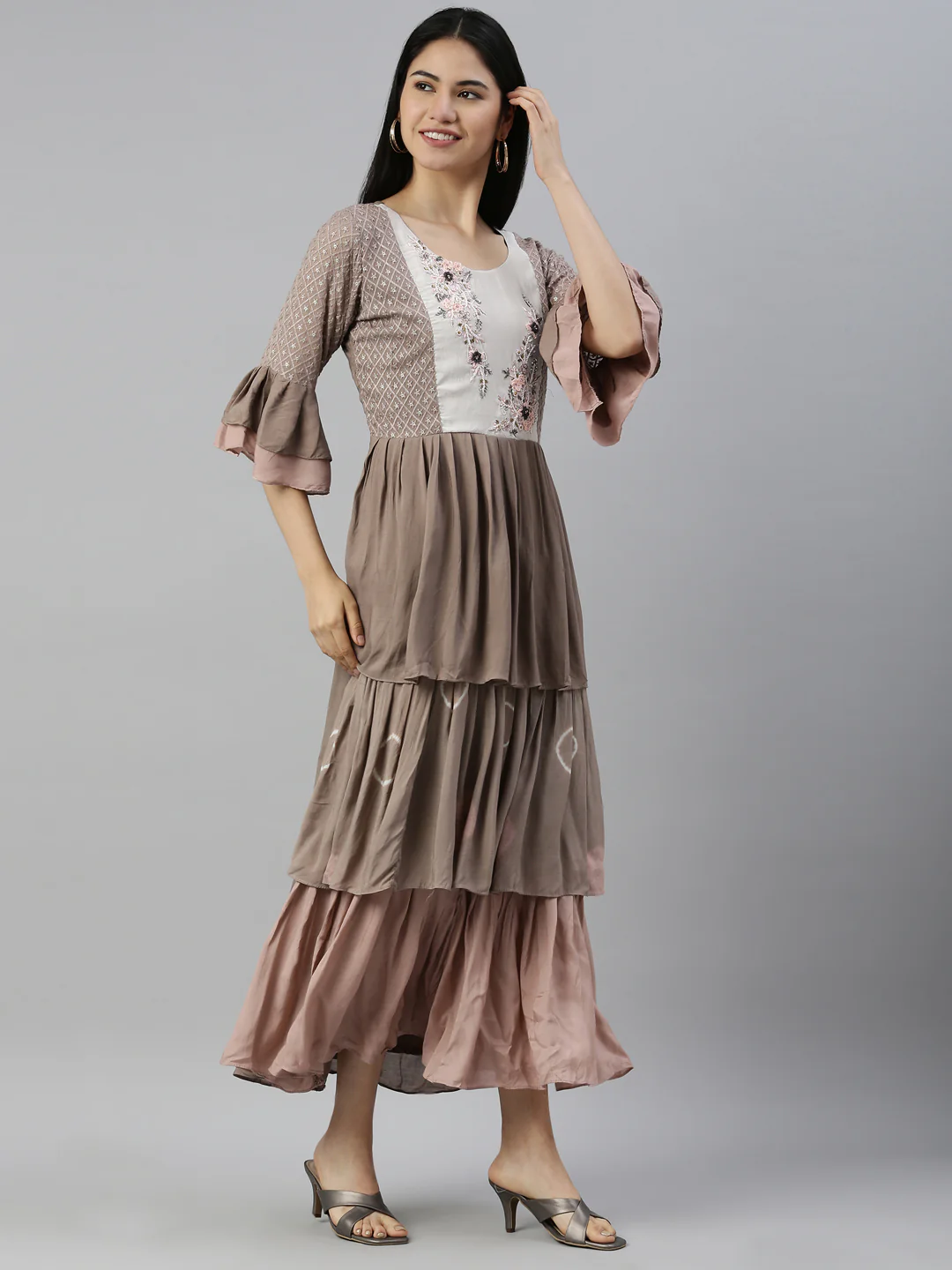 Neerus Mouse Color Muslin Fabric Kurta - Image 4
