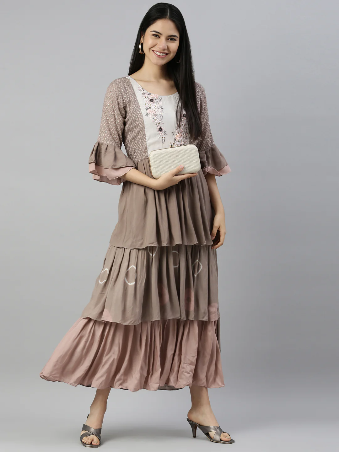 Neerus Mouse Color Muslin Fabric Kurta - Image 6