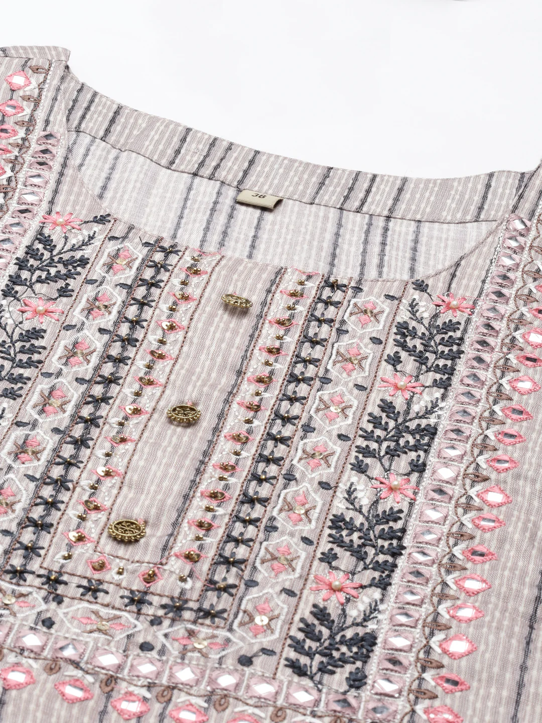 Neerus Mouse Color Slub Rayon Fabric Kurta - Image 2