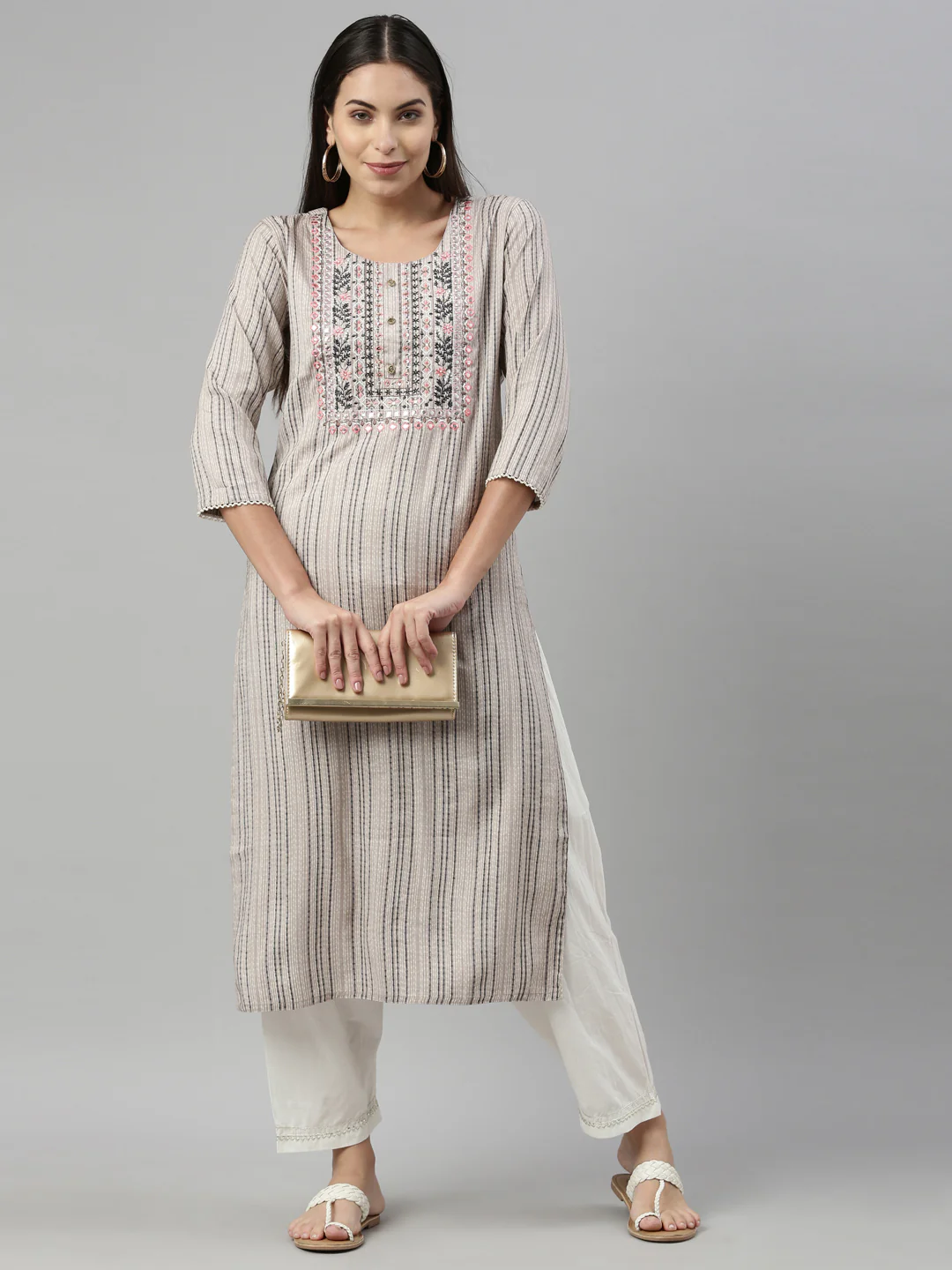 Neerus Mouse Color Slub Rayon Fabric Kurta - Image 6