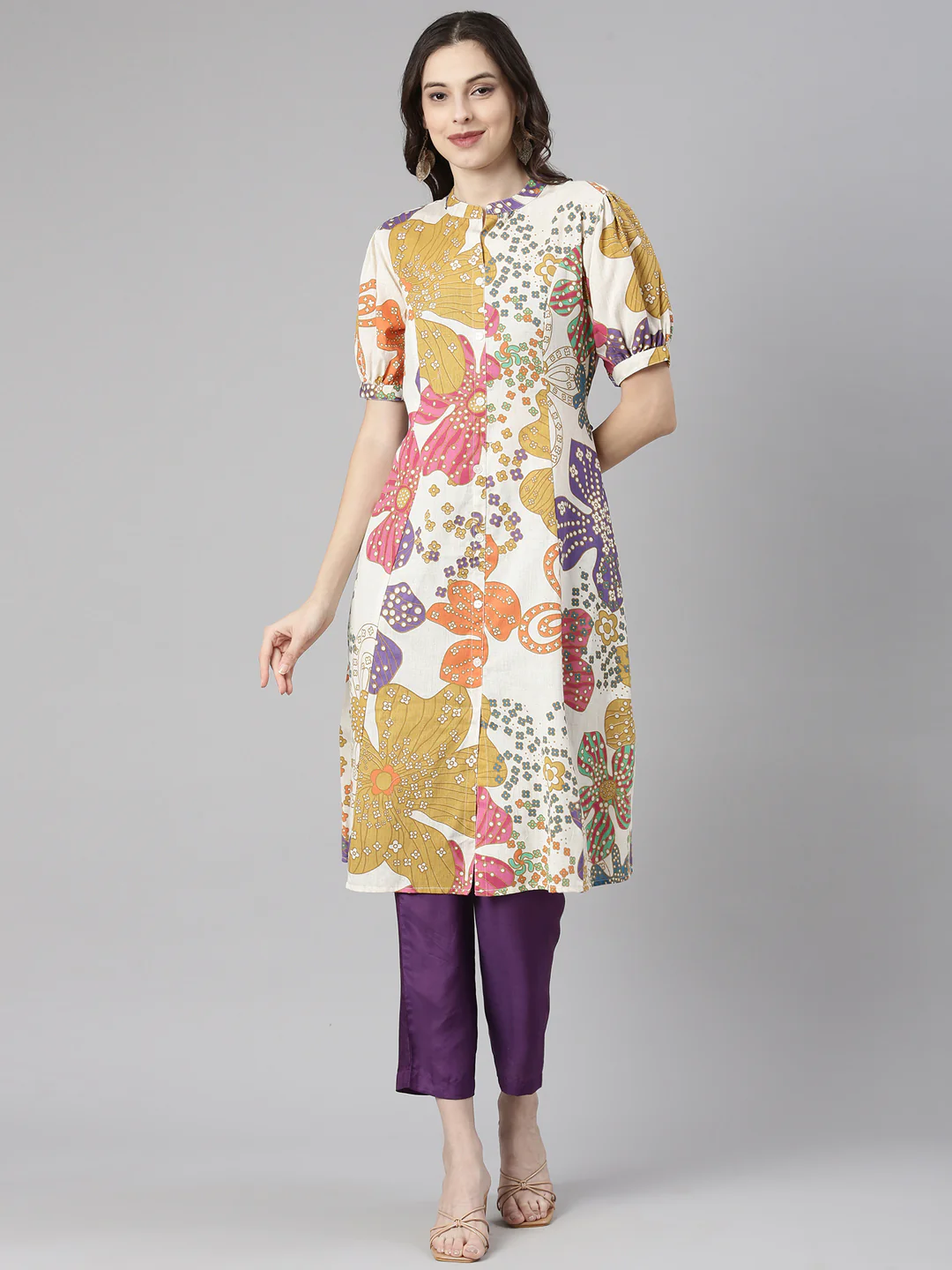 Neerus Multi Casual Quirky Straight Kurta