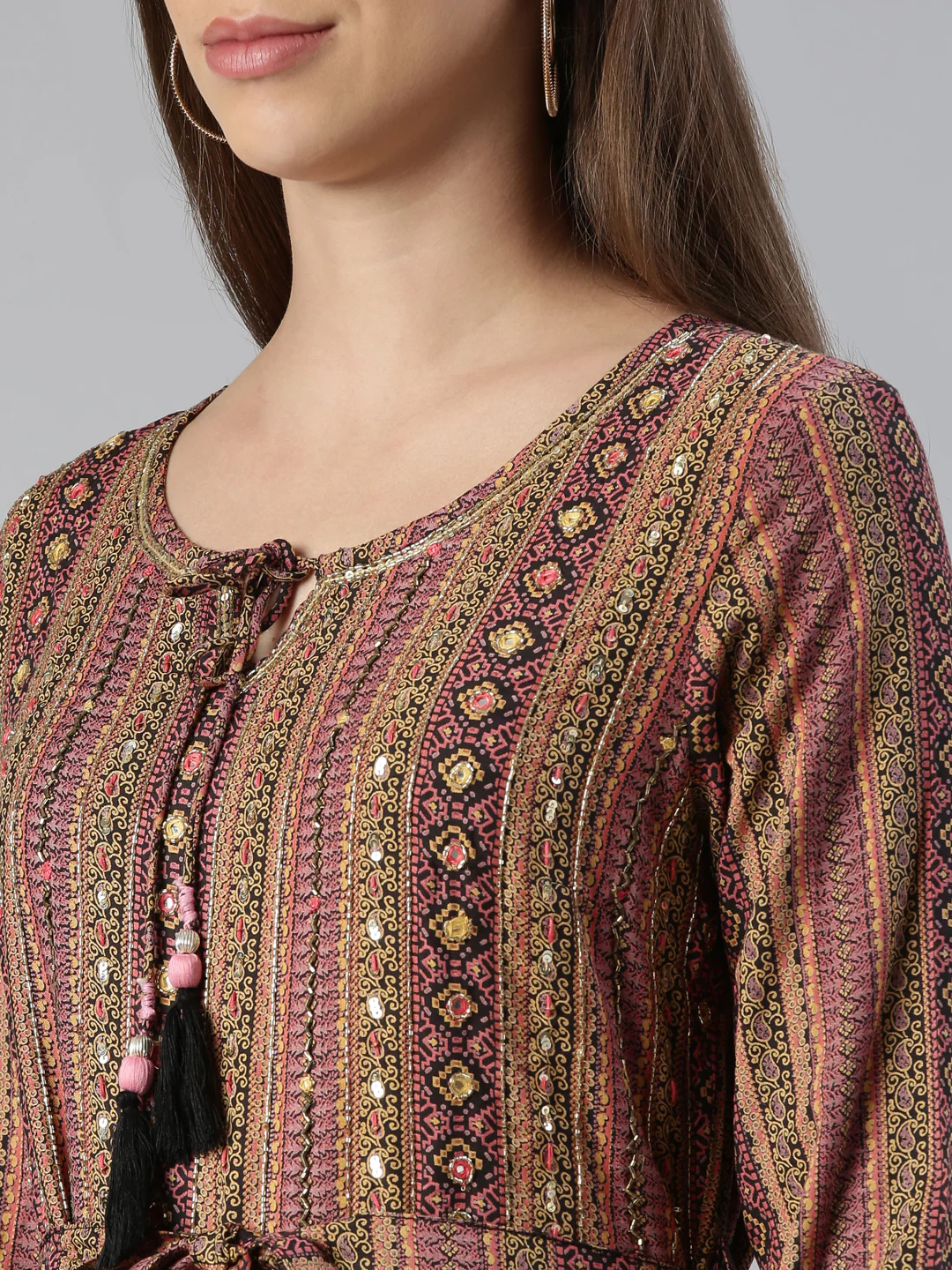 Neerus Multi Maxi Casual Printed Dresses - Image 4