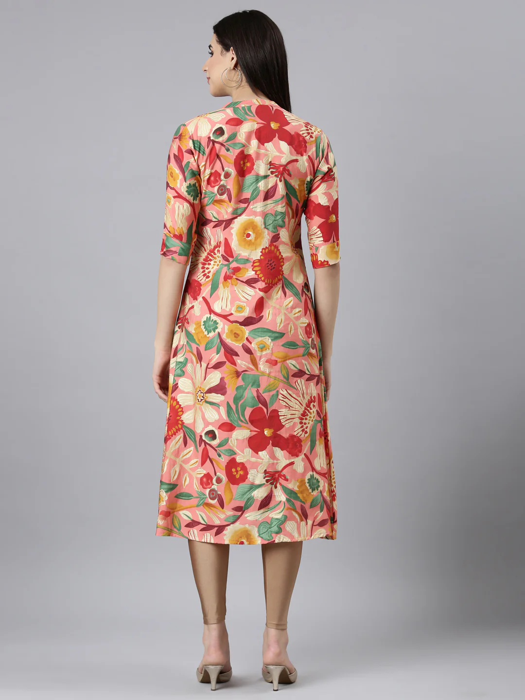 Neerus Multi Regular Straight Floral Kurta - Image 3
