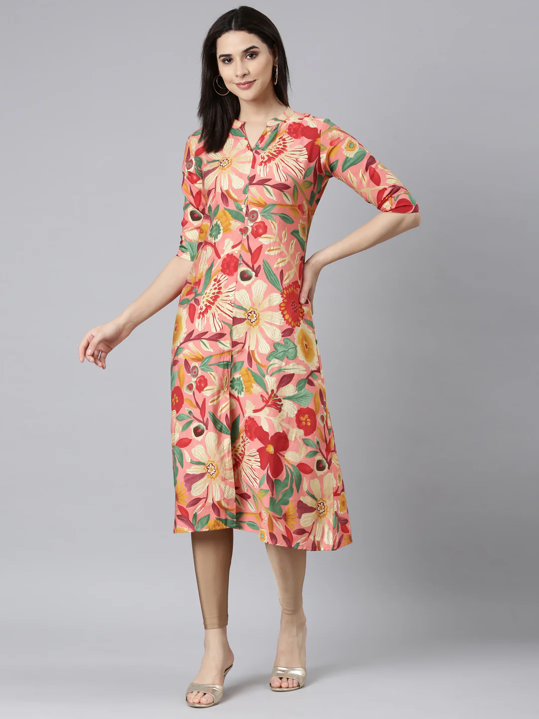 Neerus Multi Regular Straight Floral Kurta - Image 5