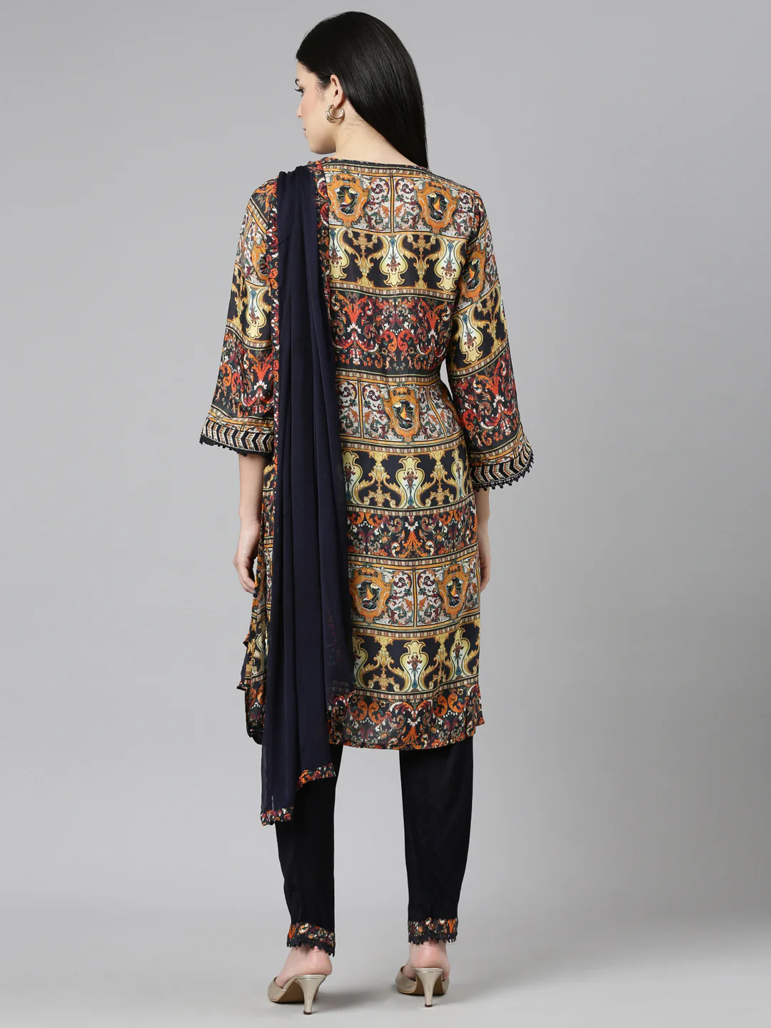 Neerus Multi Regular Straight Printed Readymade suits - Image 3