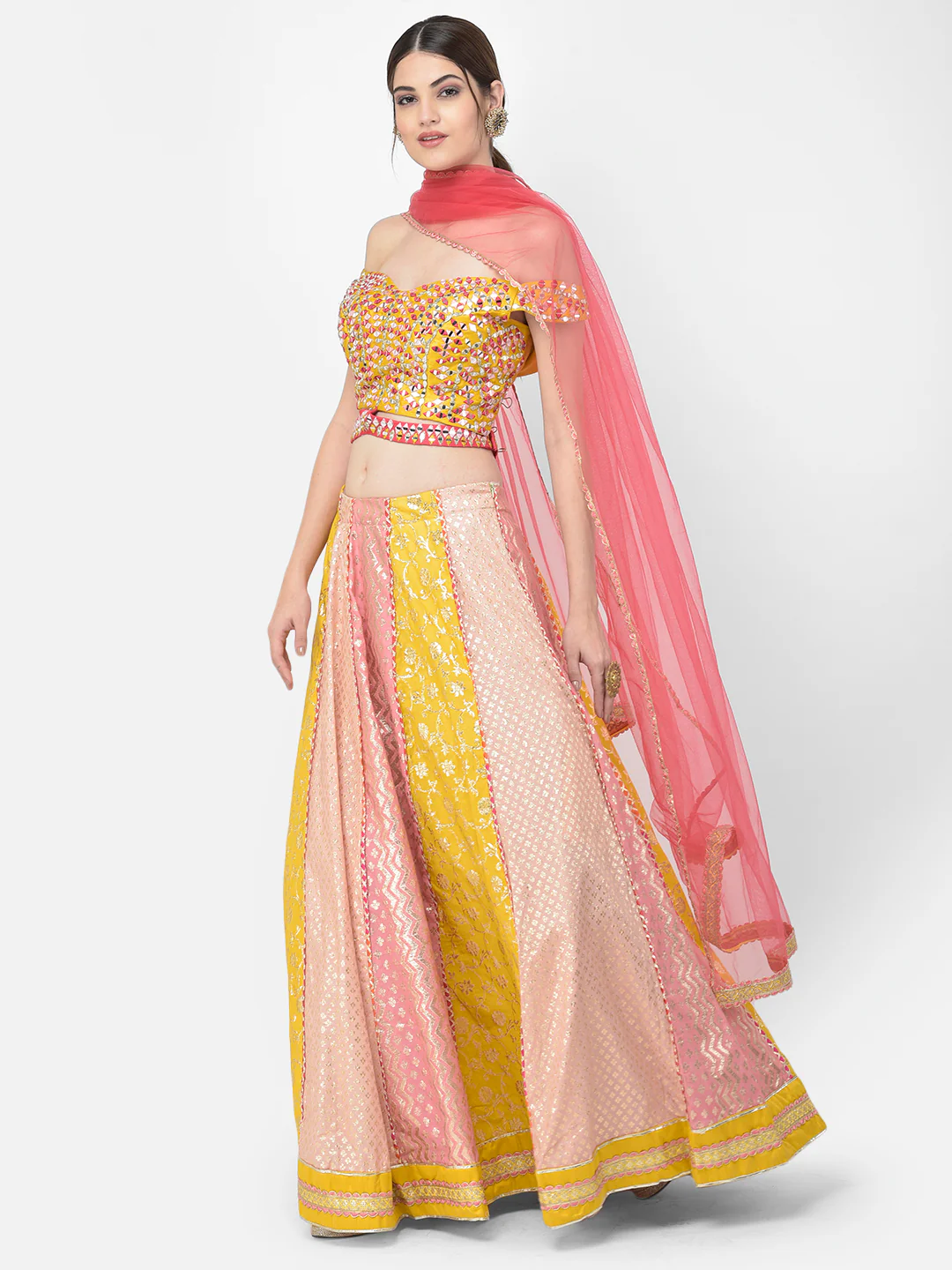 Neerus Multicolor Color Banaras Fabric Lehenga Choli - Image 2