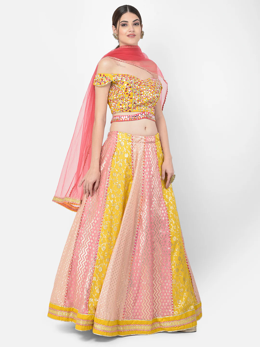 Neerus Multicolor Color Banaras Fabric Lehenga Choli - Image 3