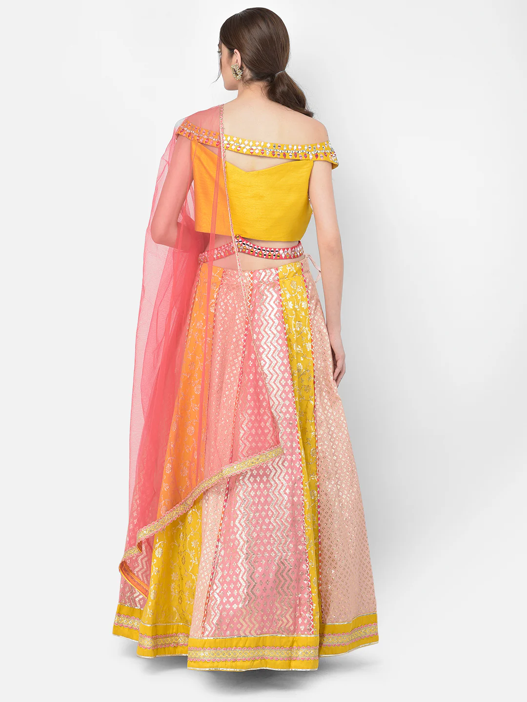 Neerus Multicolor Color Banaras Fabric Lehenga Choli - Image 4