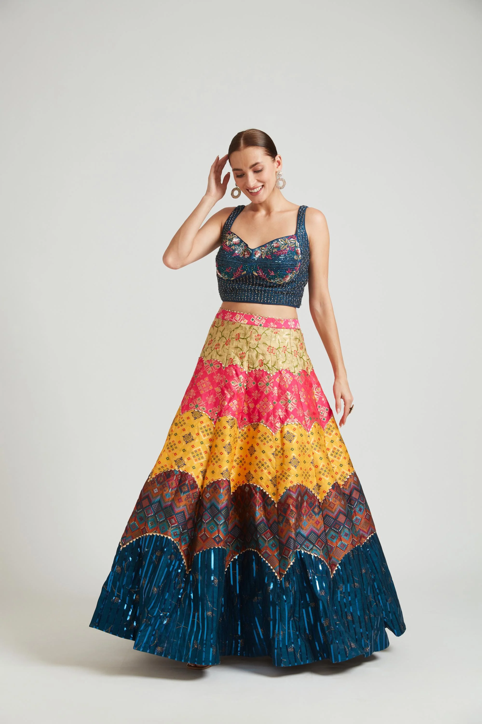 Neerus Multicolor Color Silk Fabric Lehenga Choli - Image 2