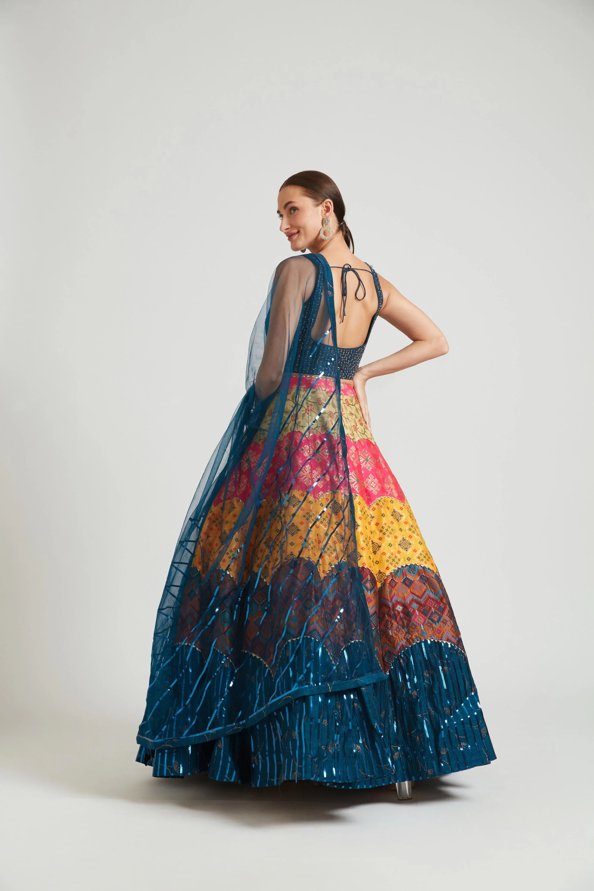 Neerus Multicolor Color Silk Fabric Lehenga Choli - Image 3