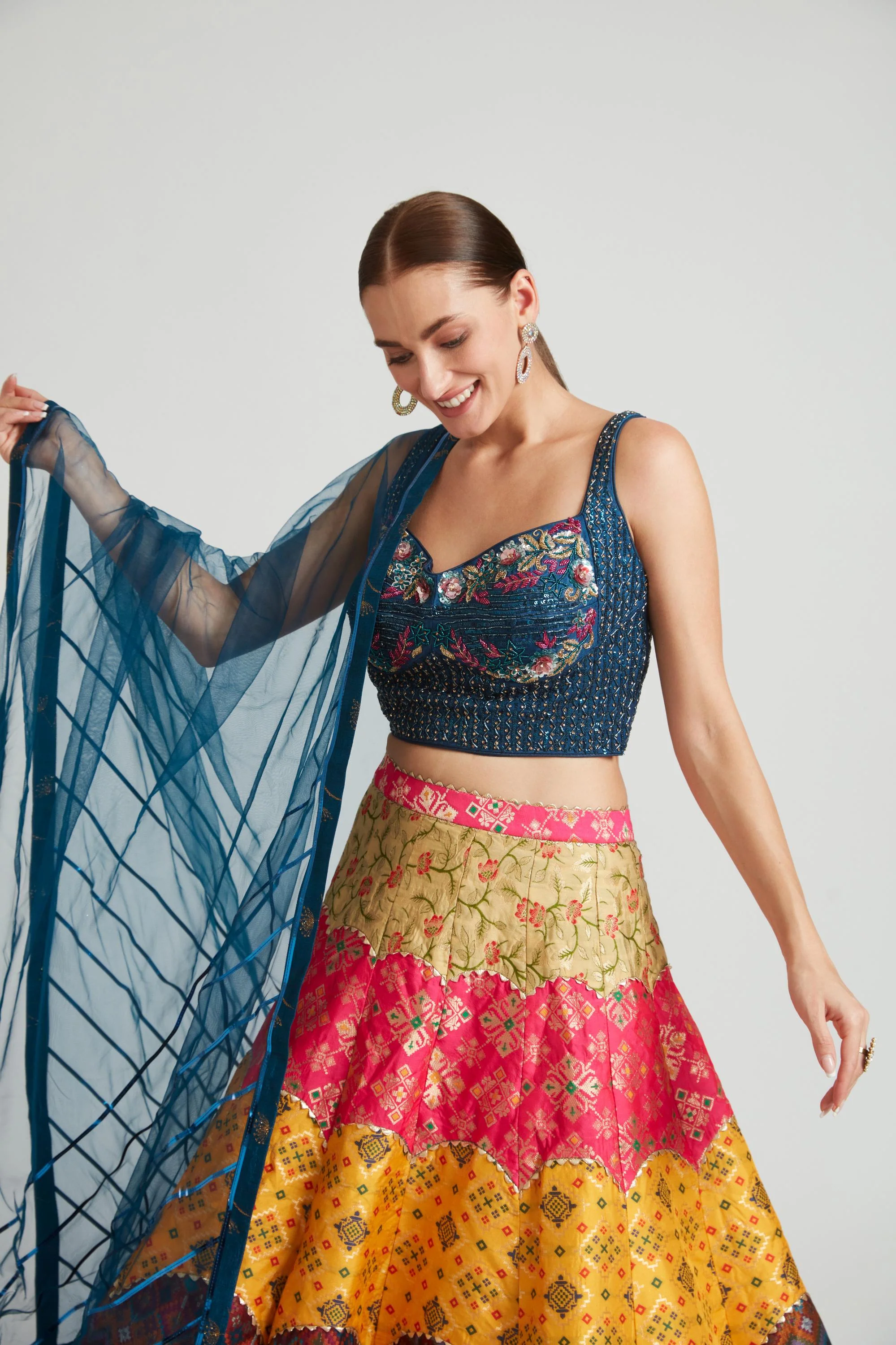 Neerus Multicolor Color Silk Fabric Lehenga Choli - Image 5