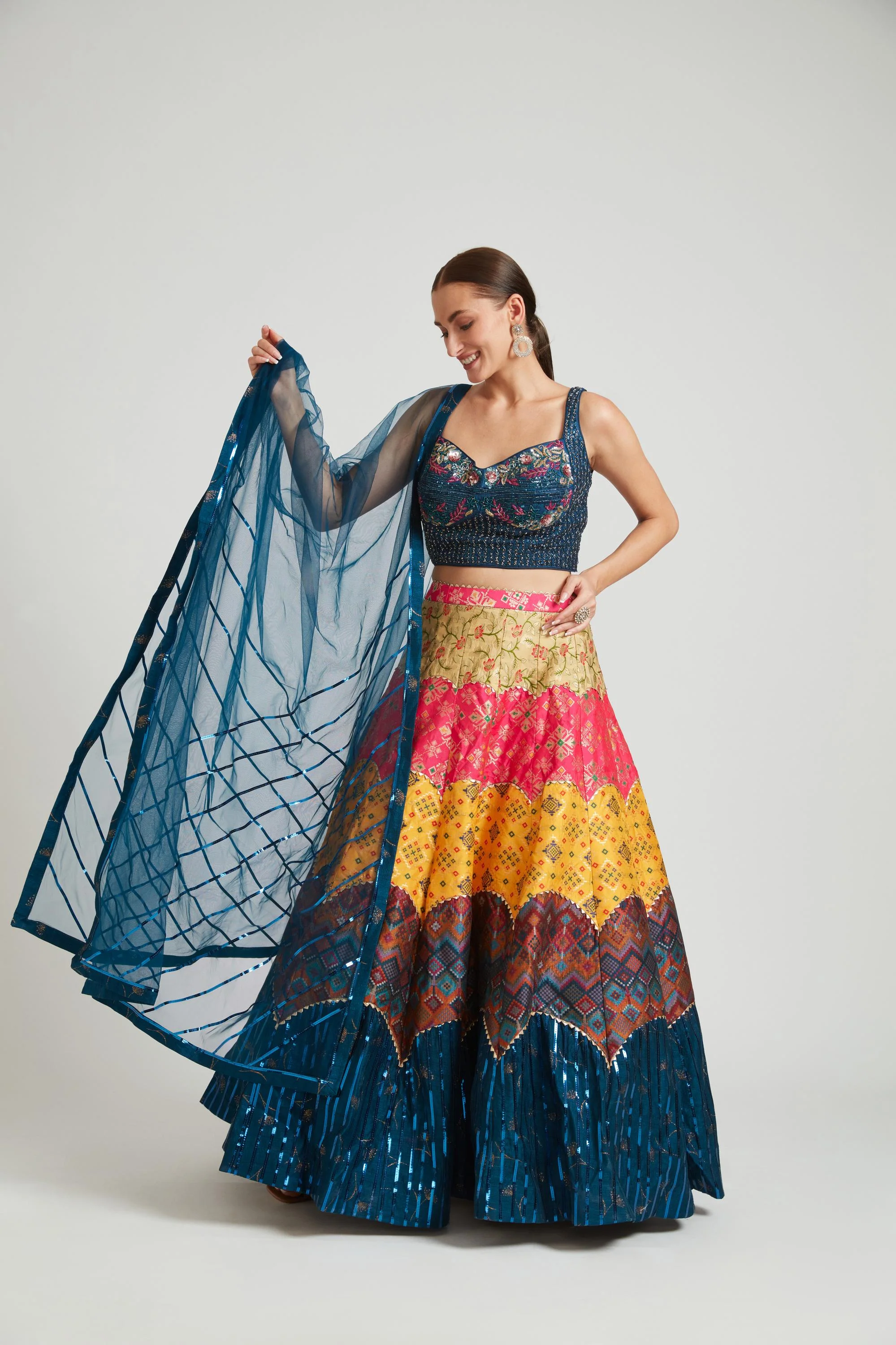 Neerus Multicolor Color Silk Fabric Lehenga Choli - Image 6