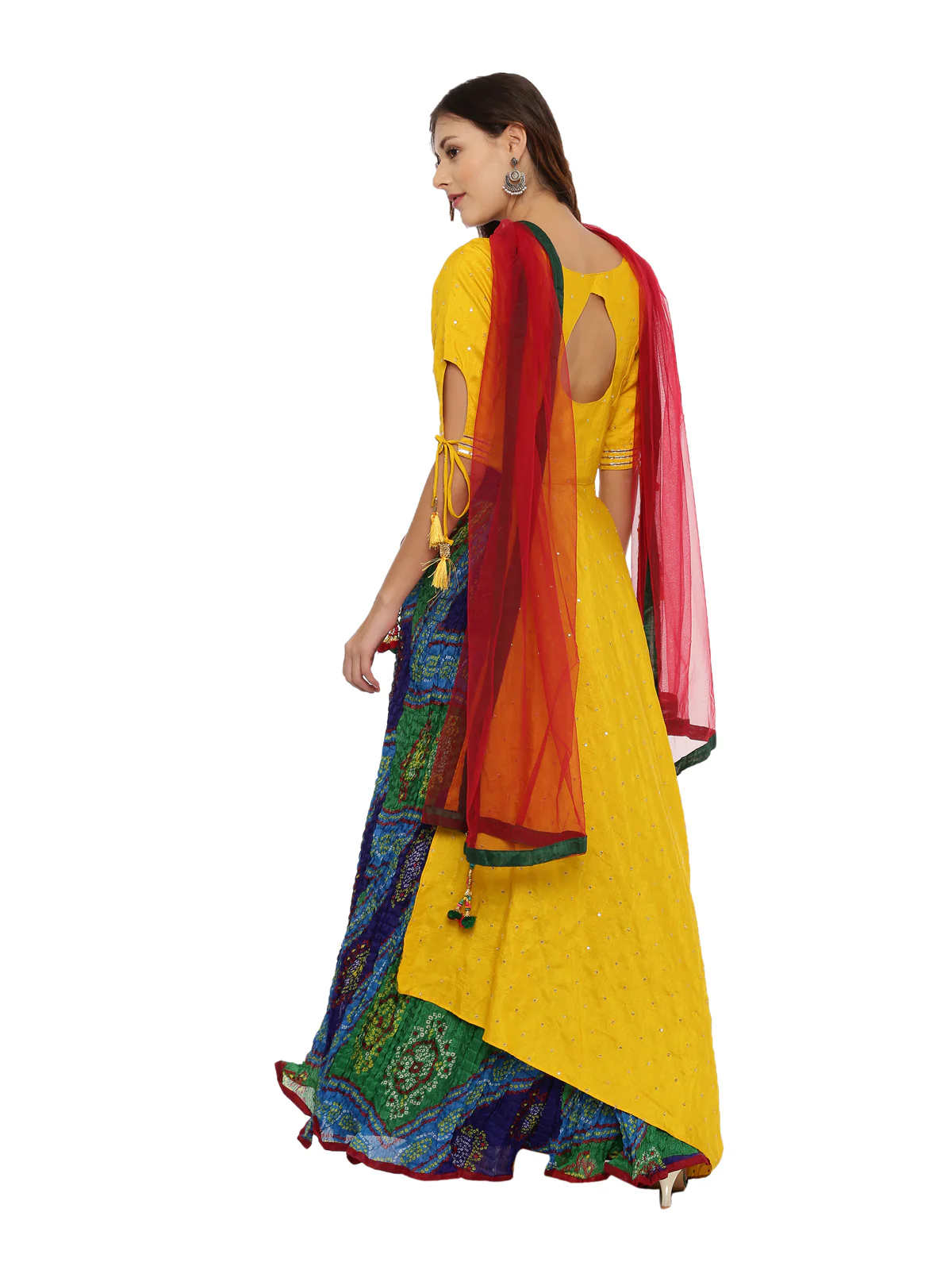Neerus Multicolor Embellished Kurta With Skirt & Dupatta - Image 4