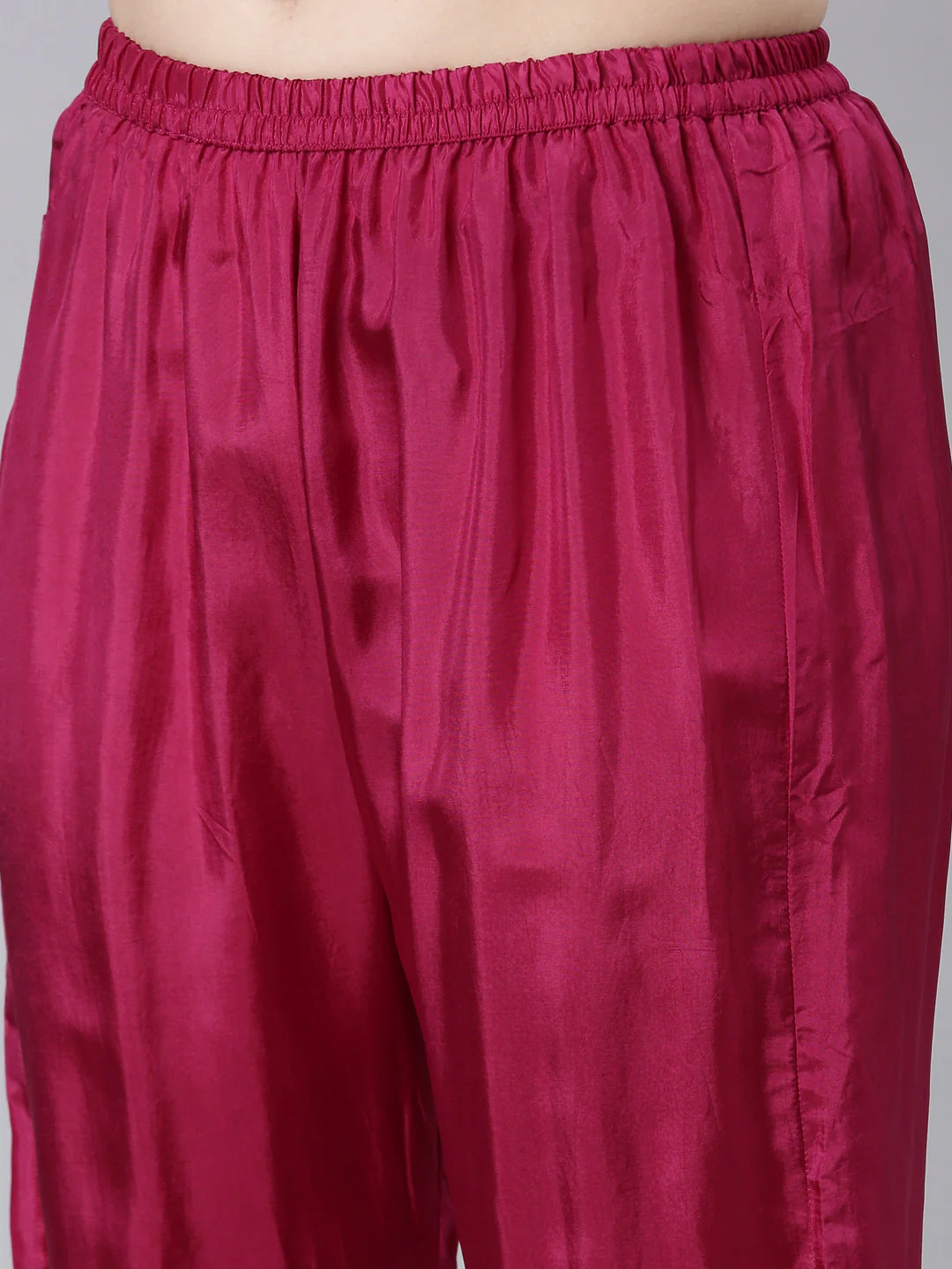 Neerus Multi Panelled Flared Floral Kurta And Trousers - Image 6