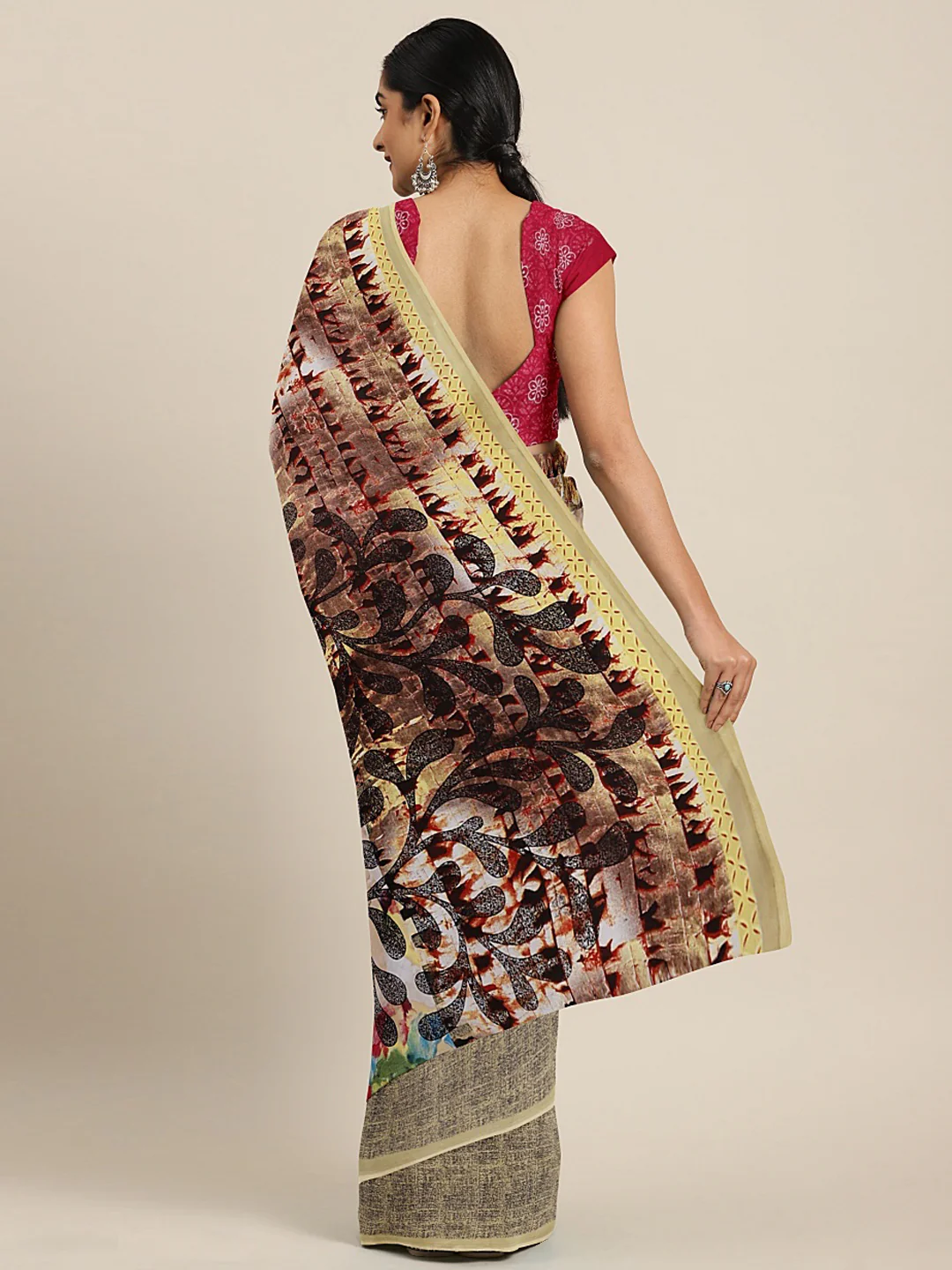 Neerus Multicolor Printed Saree With Blouse - Image 2
